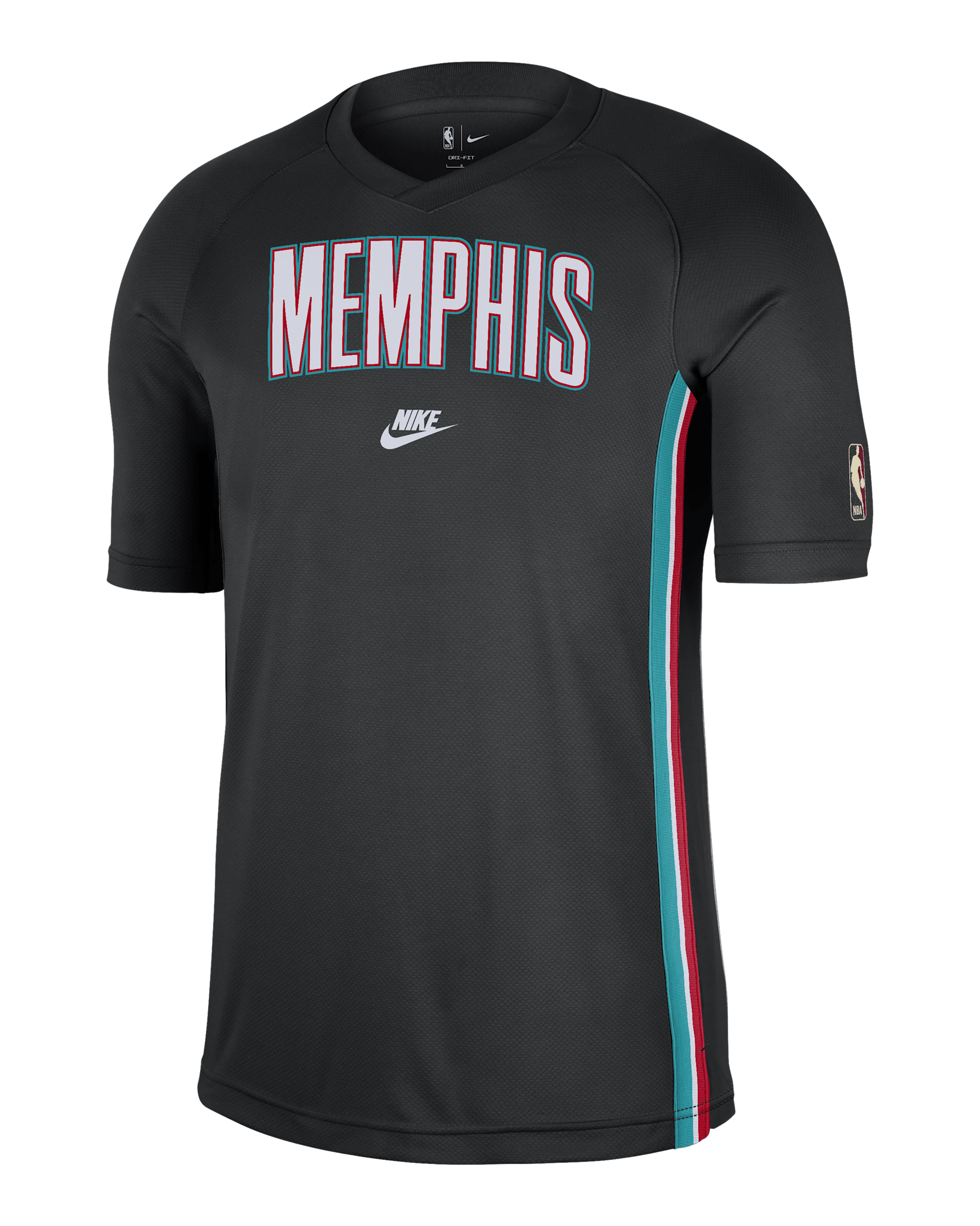 Playera de manga corta Nike Dri-FIT de la NBA para hombre Memphis Grizzlies 2025/26 Hardwood Classics - Negro/Blanco