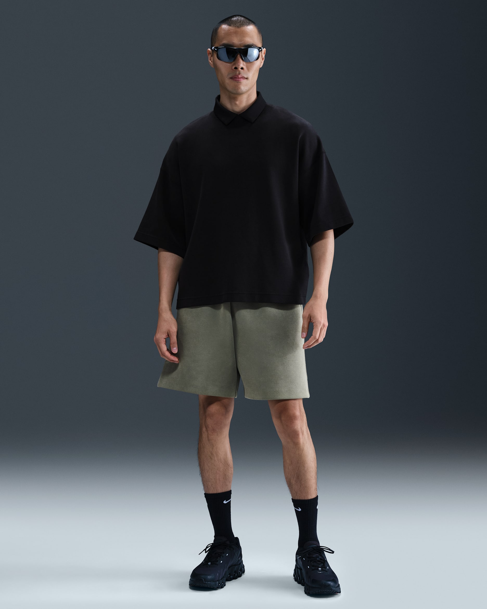 Nike Tech Men's Fleece Shorts - Light Army/Black