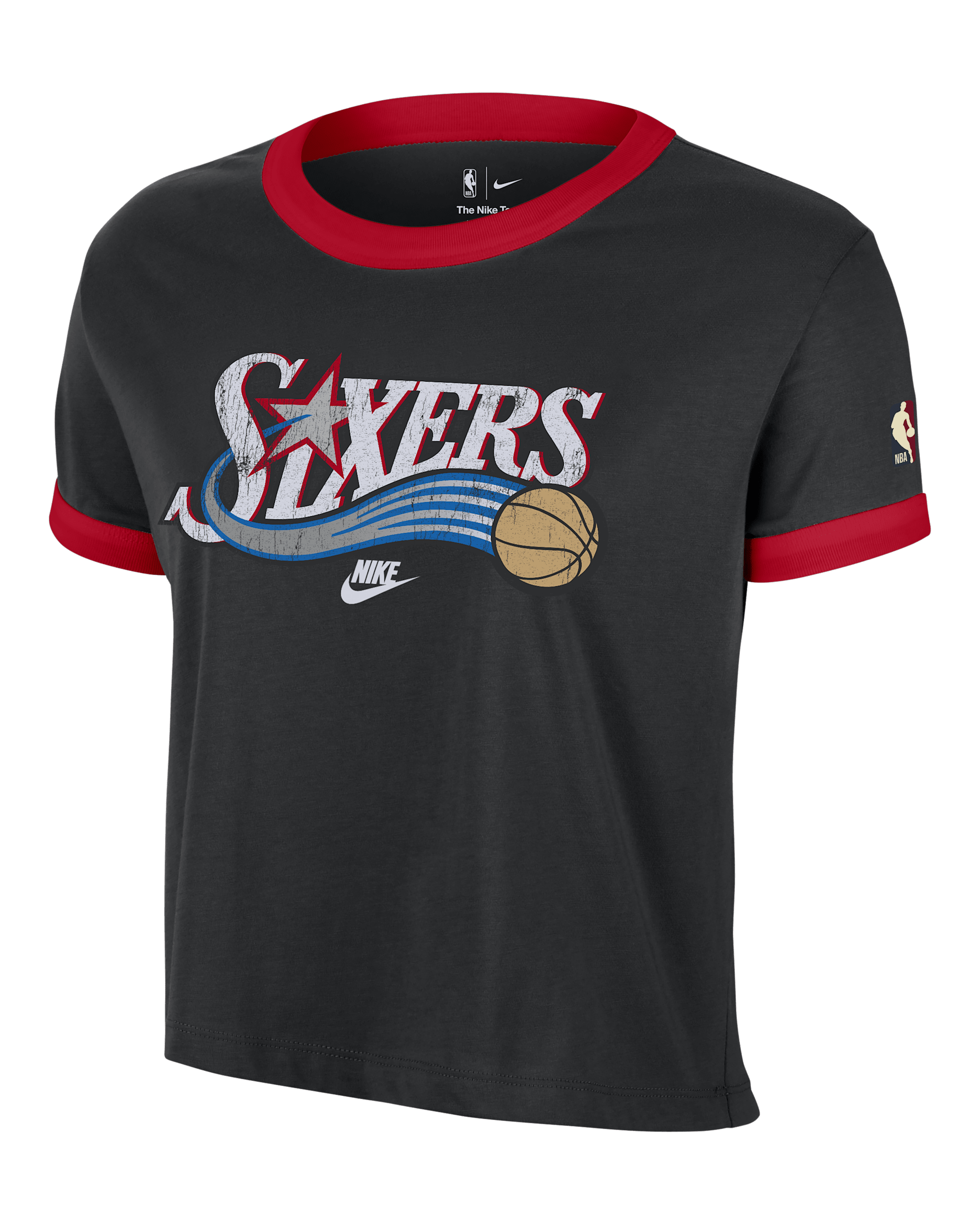 Philadelphia 76ers Essential Hardwood Classics Women's Nike NBA T-Shirt - Black