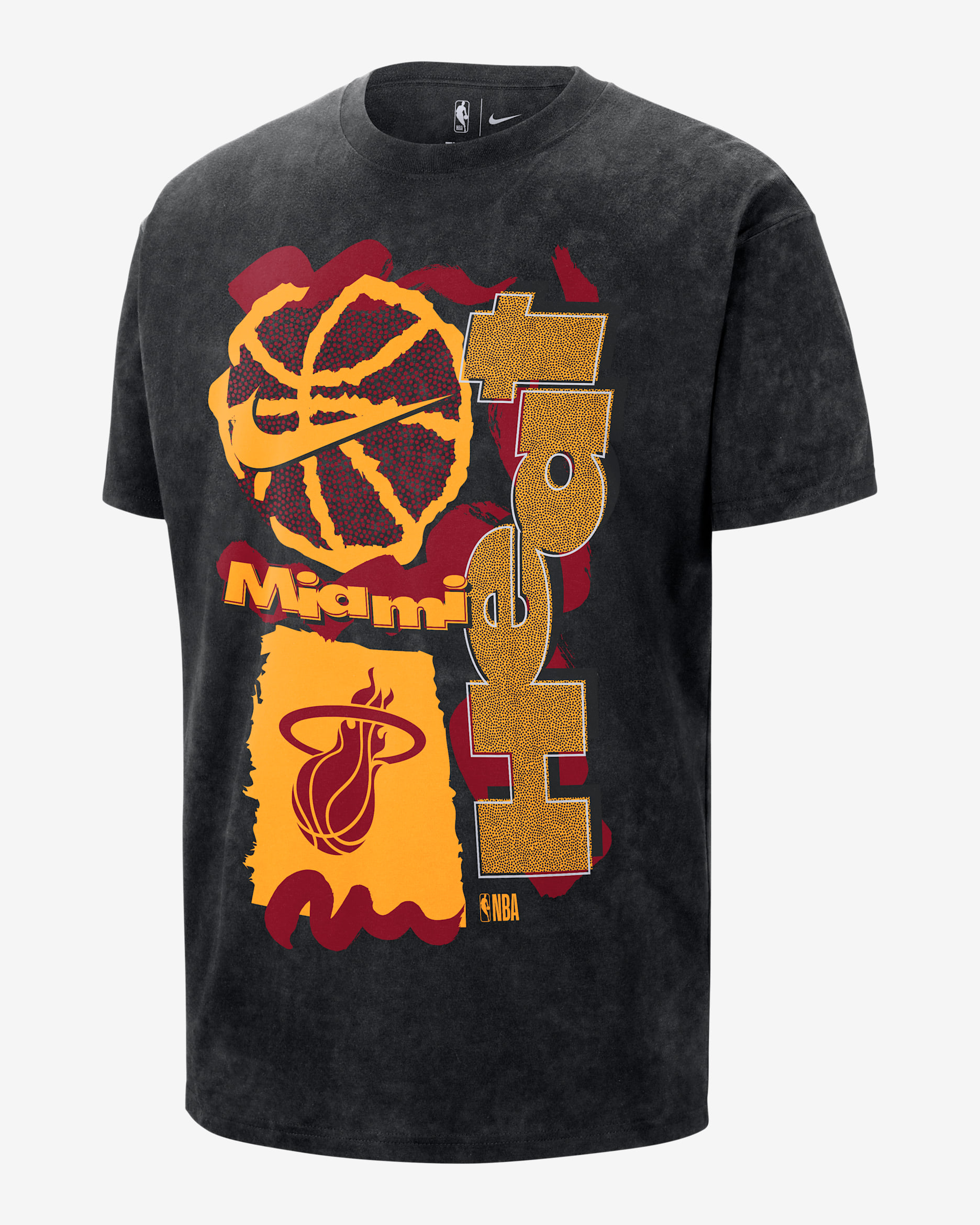 Miami Heat Courtside Men's Nike NBA Max90 T-Shirt - Black/Black