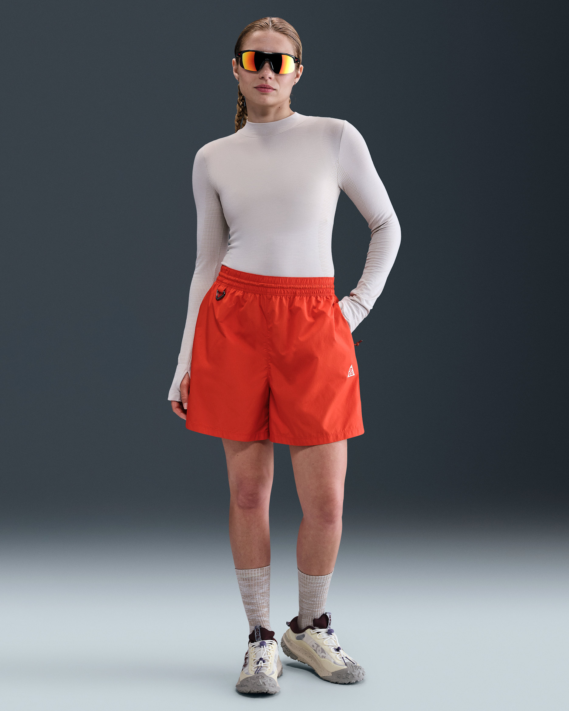 Nike ACG Women's Repel Mid-Rise Ripstop Shorts - Picante Red/Cinnamon/Summit White