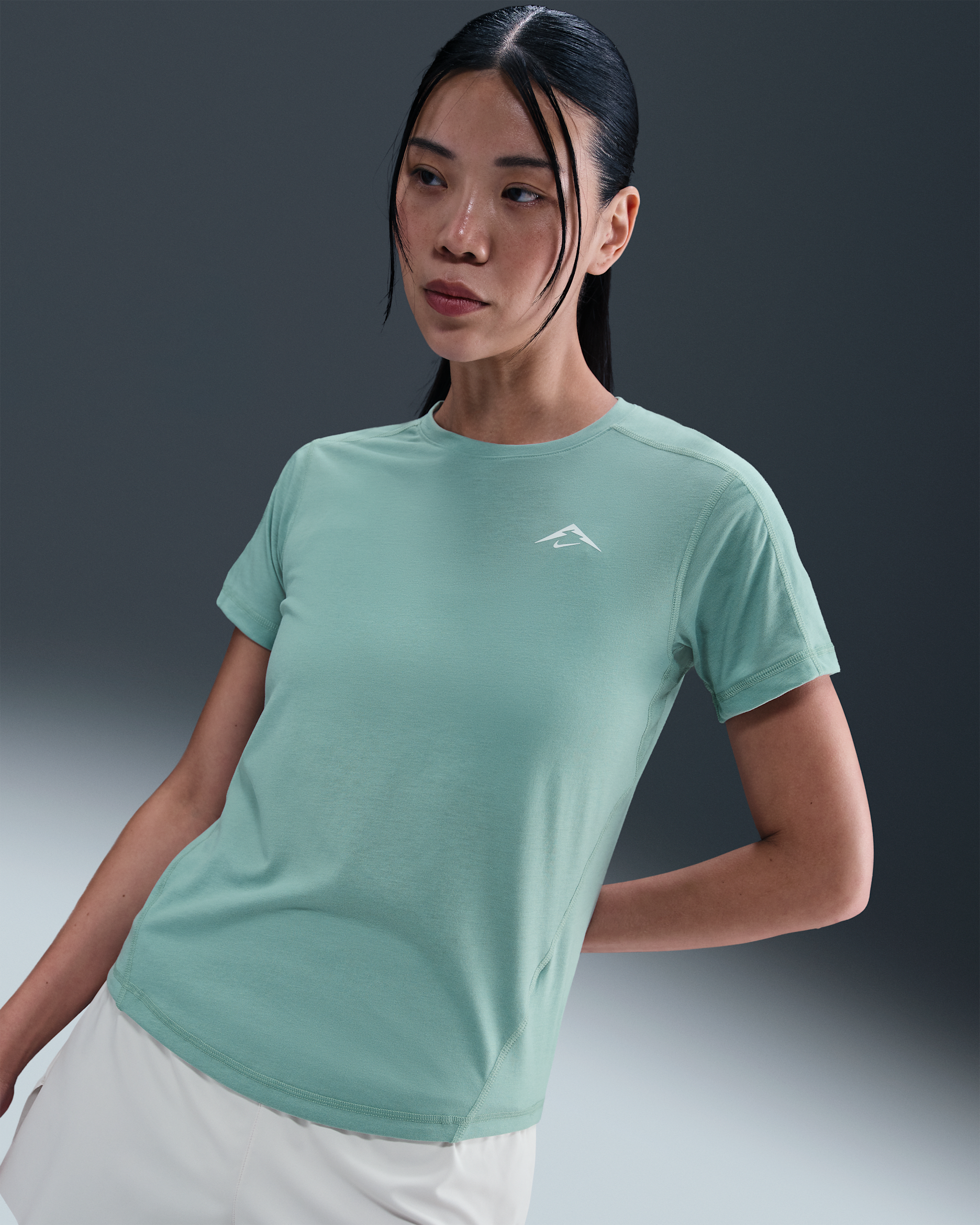 Nike Trail Women's Dri-FIT Short-Sleeve Running Top - Cannon/Summit White