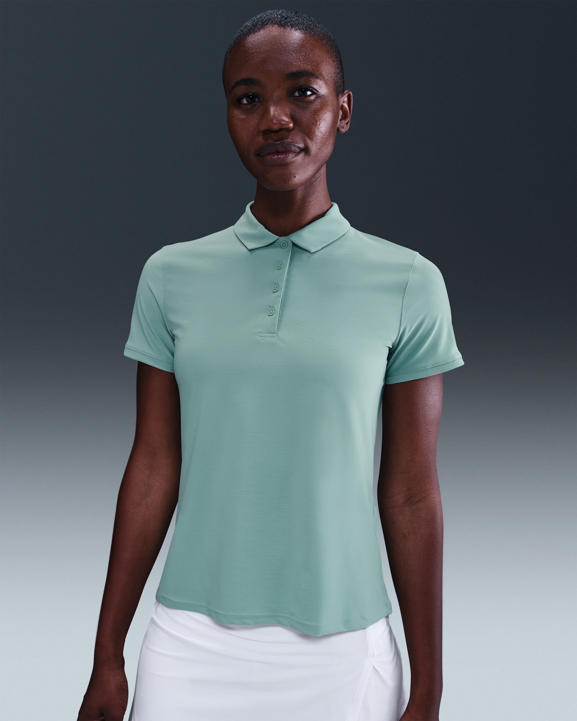 Polo de golf de manga corta Dri-FIT para mujer Nike Victory - Cañón/Blanco