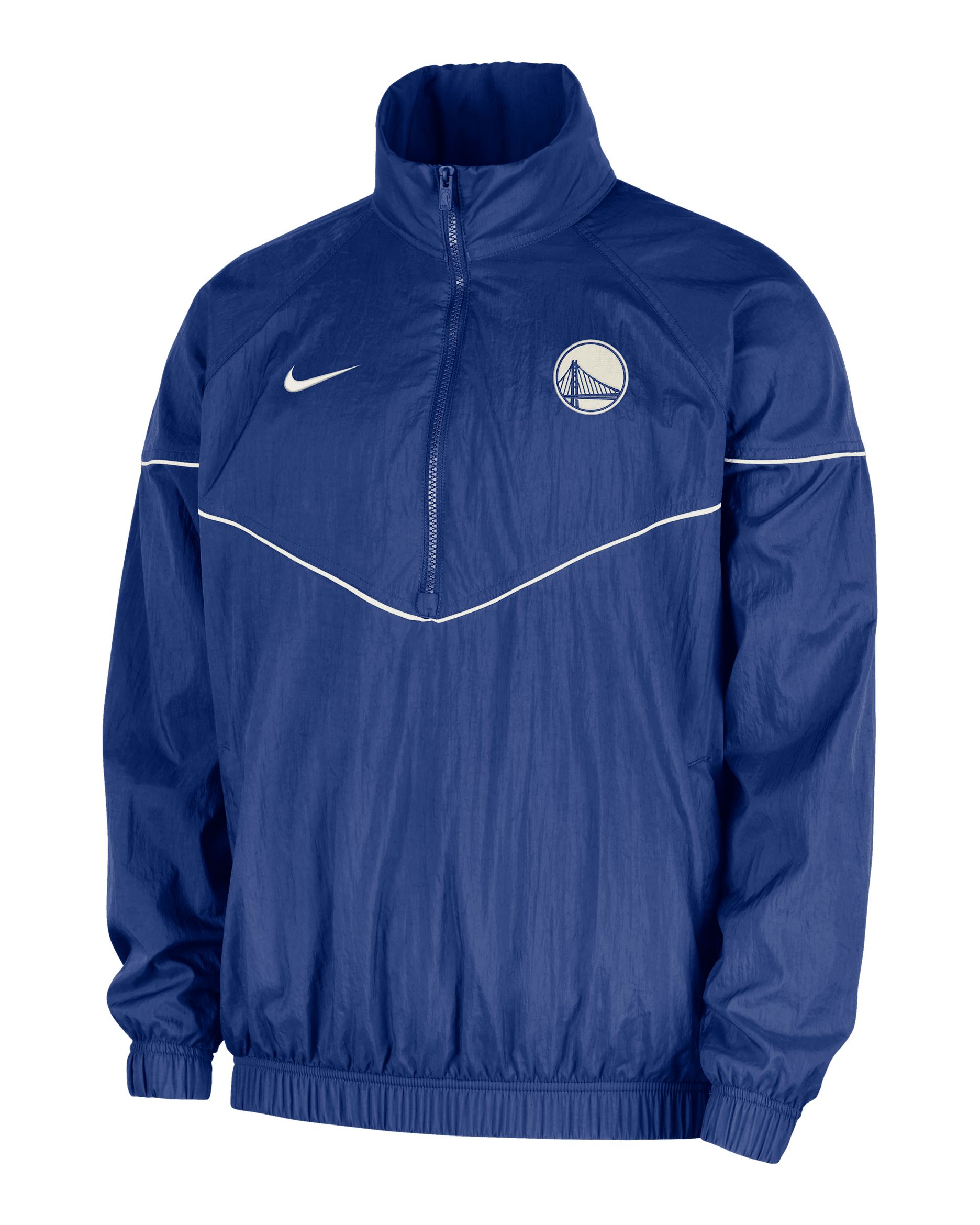 Golden State Warriors Courtside Windrunner Men's Nike NBA Anorak Jacket - Rush Blue/Sail