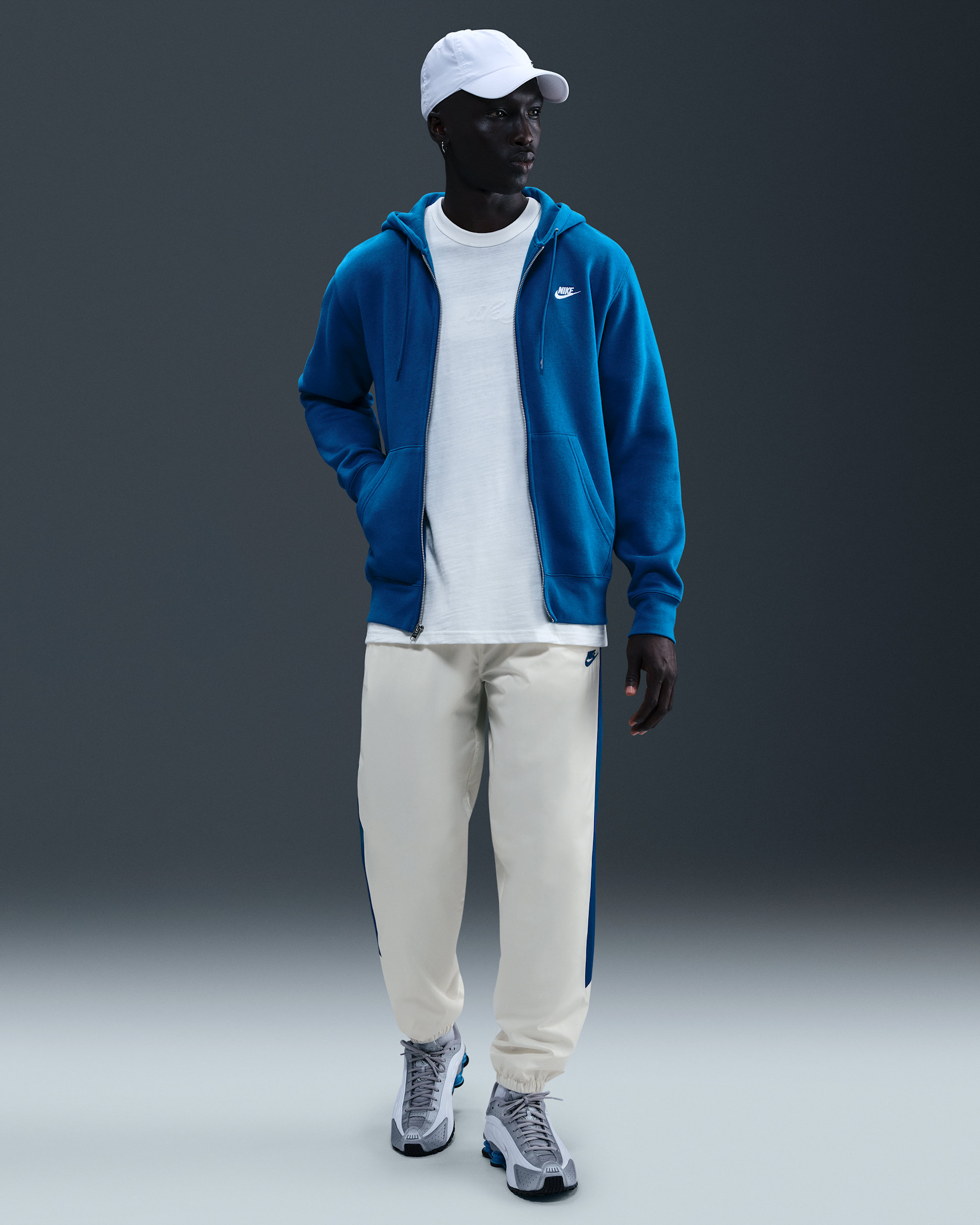 Nike Windrunner Men's Lined Pants - Sail/Court Blue/Court Blue