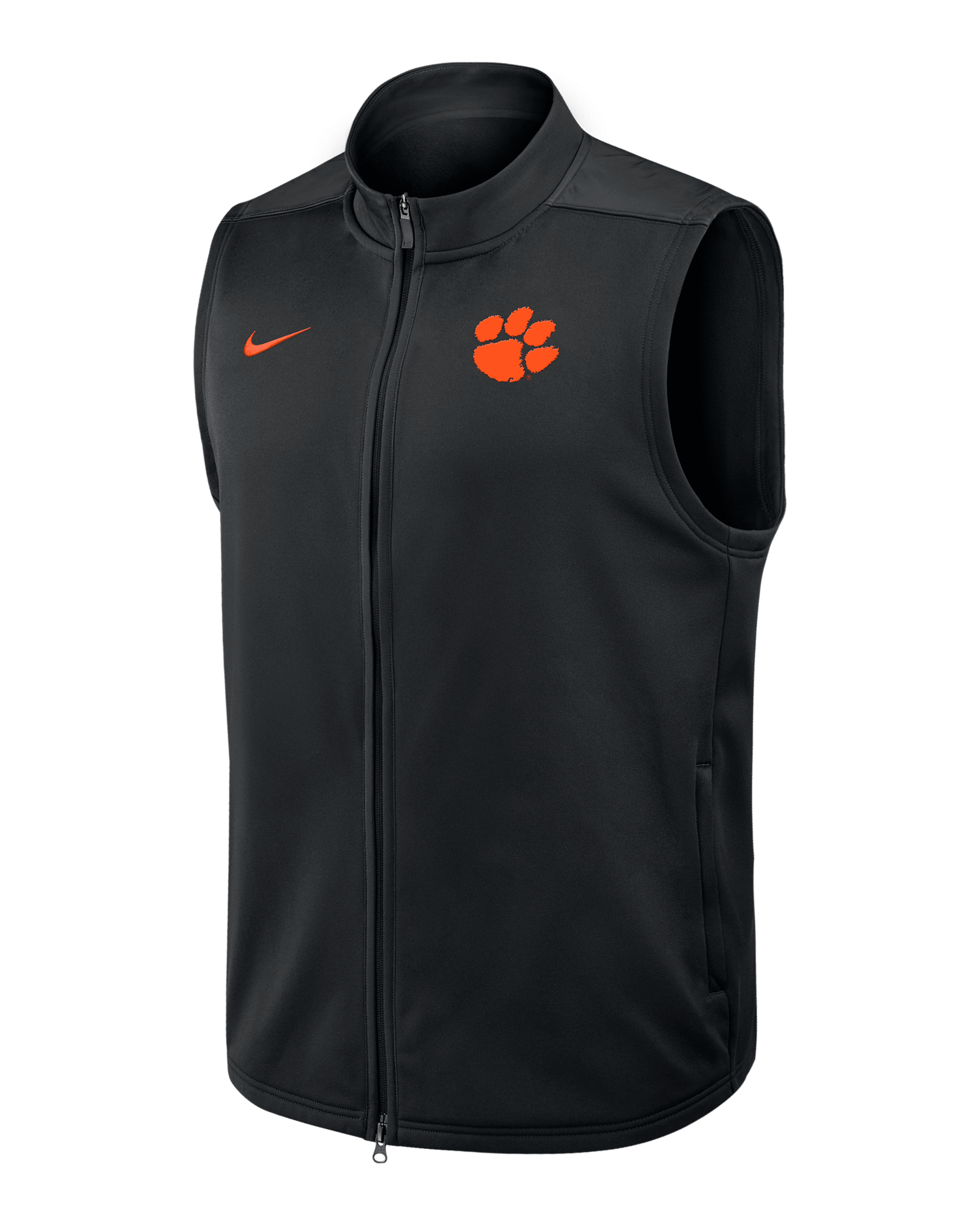 Chaleco universitario Nike Therma-FIT de cierre completo para hombre Clemson Victory - Negro
