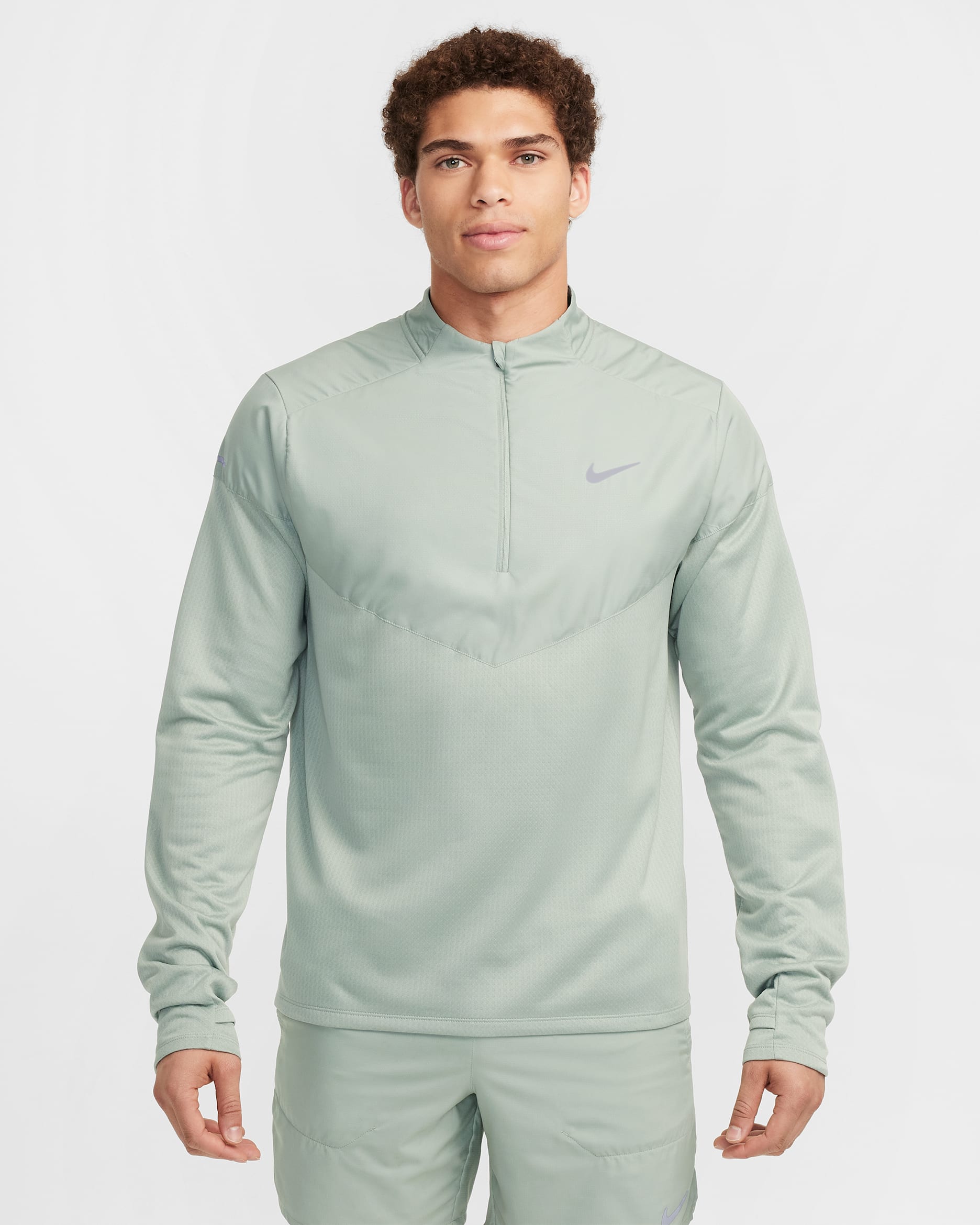 Camisola de running repelente de água Therma-FIT com fecho até meio Nike Sphere para homem - Jade Horizon