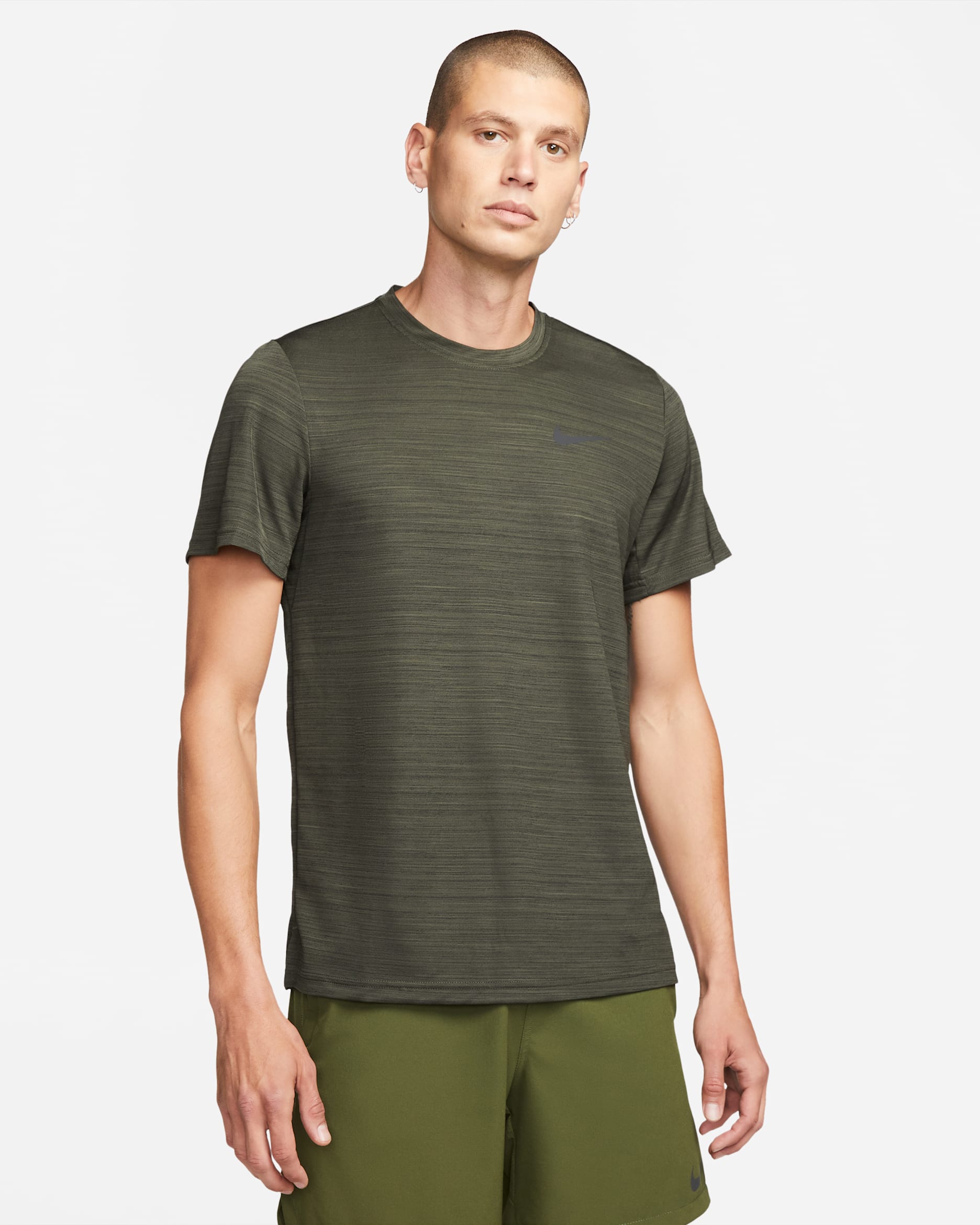 Haut de training à manches courtes Nike Dri-FIT Superset pour Homme - Sequoia/Noir