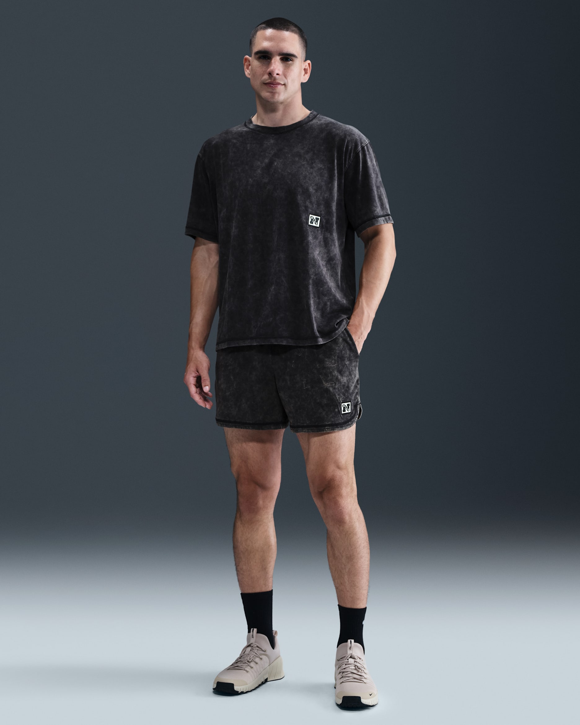 Pánské 13cm fitness kraťasy Nike Gym Heritage Dri-FIT - Černá/Černá