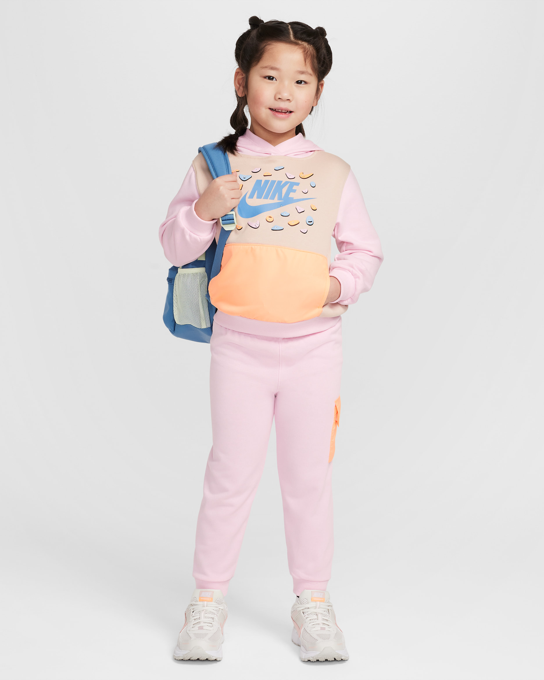 Nike Little Kids' 2-Piece Keep Climbing French Terry Pullover Hoodie Set - Pink Foam