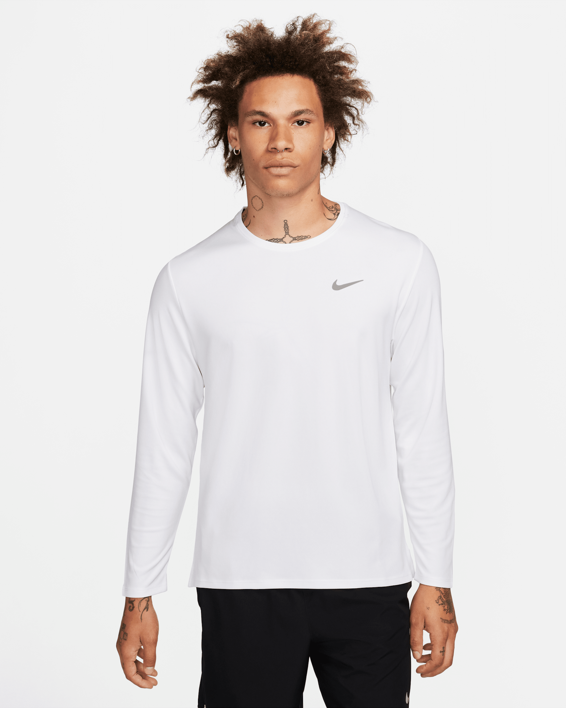 Nike Miler Men's Dri-FIT UV Long-Sleeve Running Top - White
