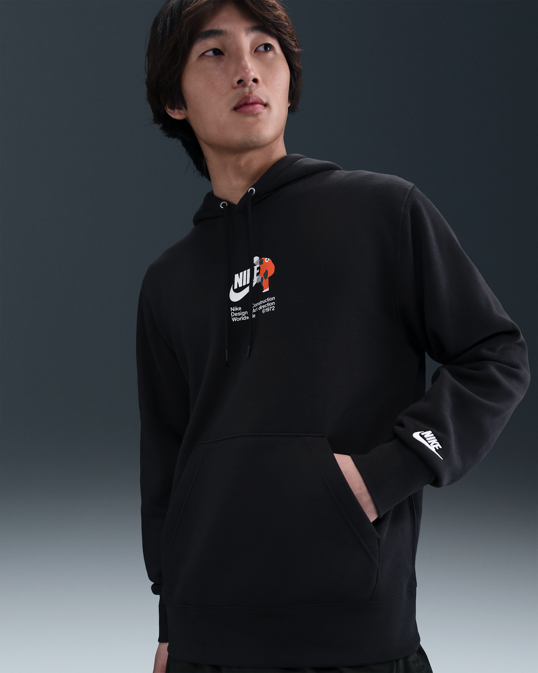 나이키 스포츠웨어 클럽 남성용 플리스 풀오버 후디 - 블랙/블랙