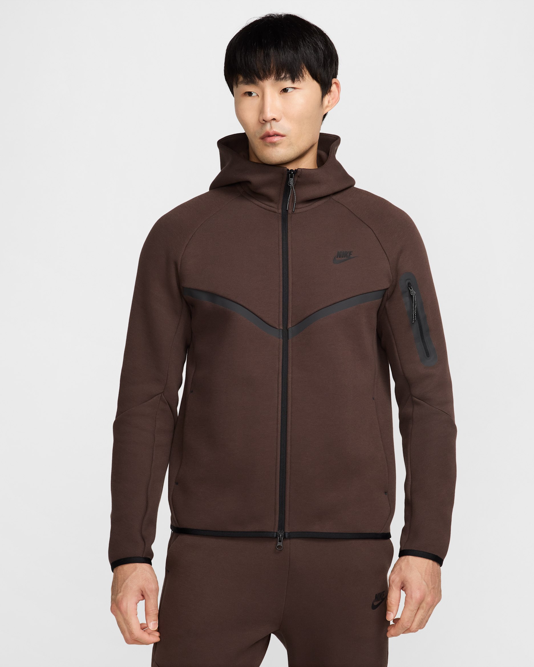 Nike Tech Men's Fleece Windrunner Full-Zip Jacket - Baroque Brown/Black