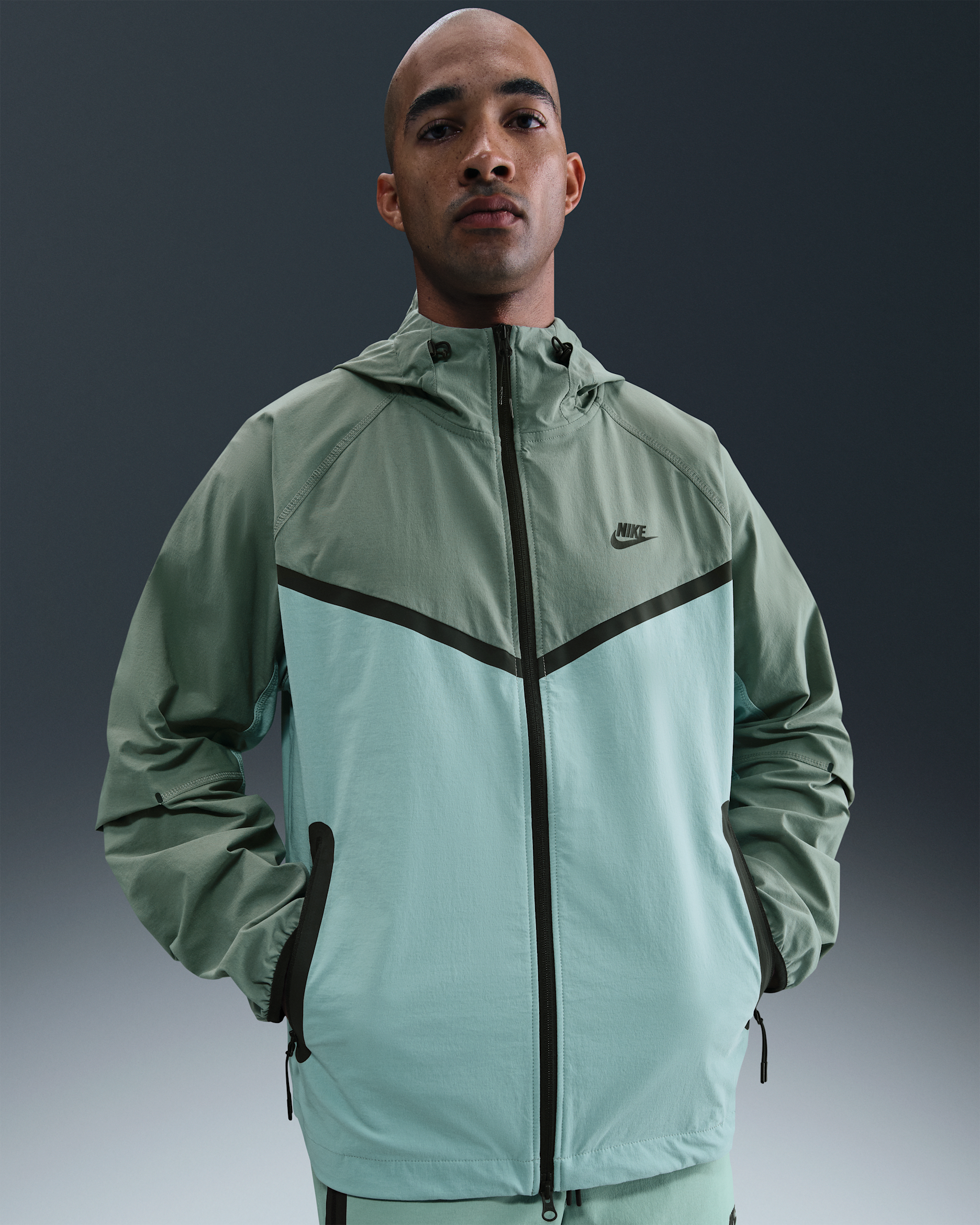 Ανδρικό υφαντό τζάκετ Nike Tech - Cannon/Clay Green/Μαύρο