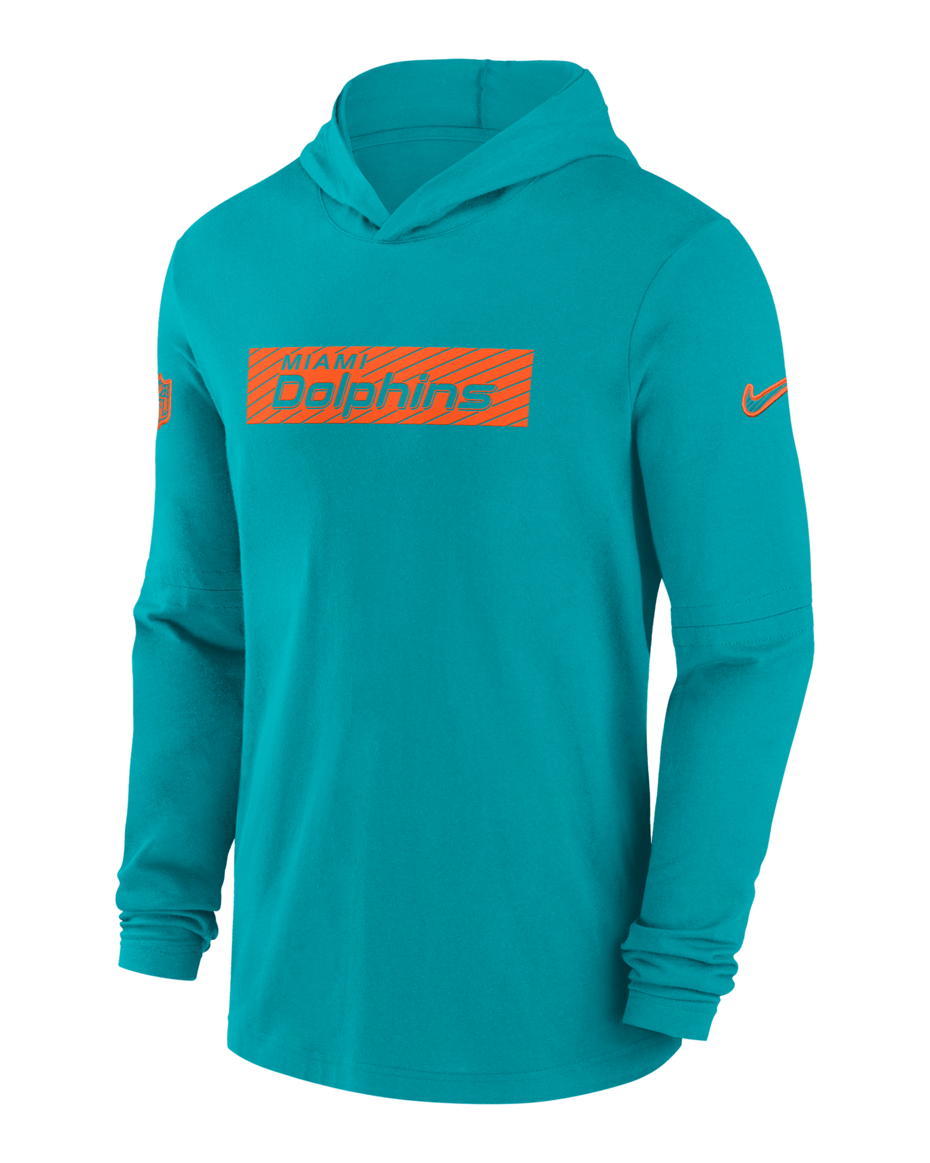 Miami Dolphins Sideline Men's Nike Dri-FIT NFL Long-Sleeve Hooded Top - Green