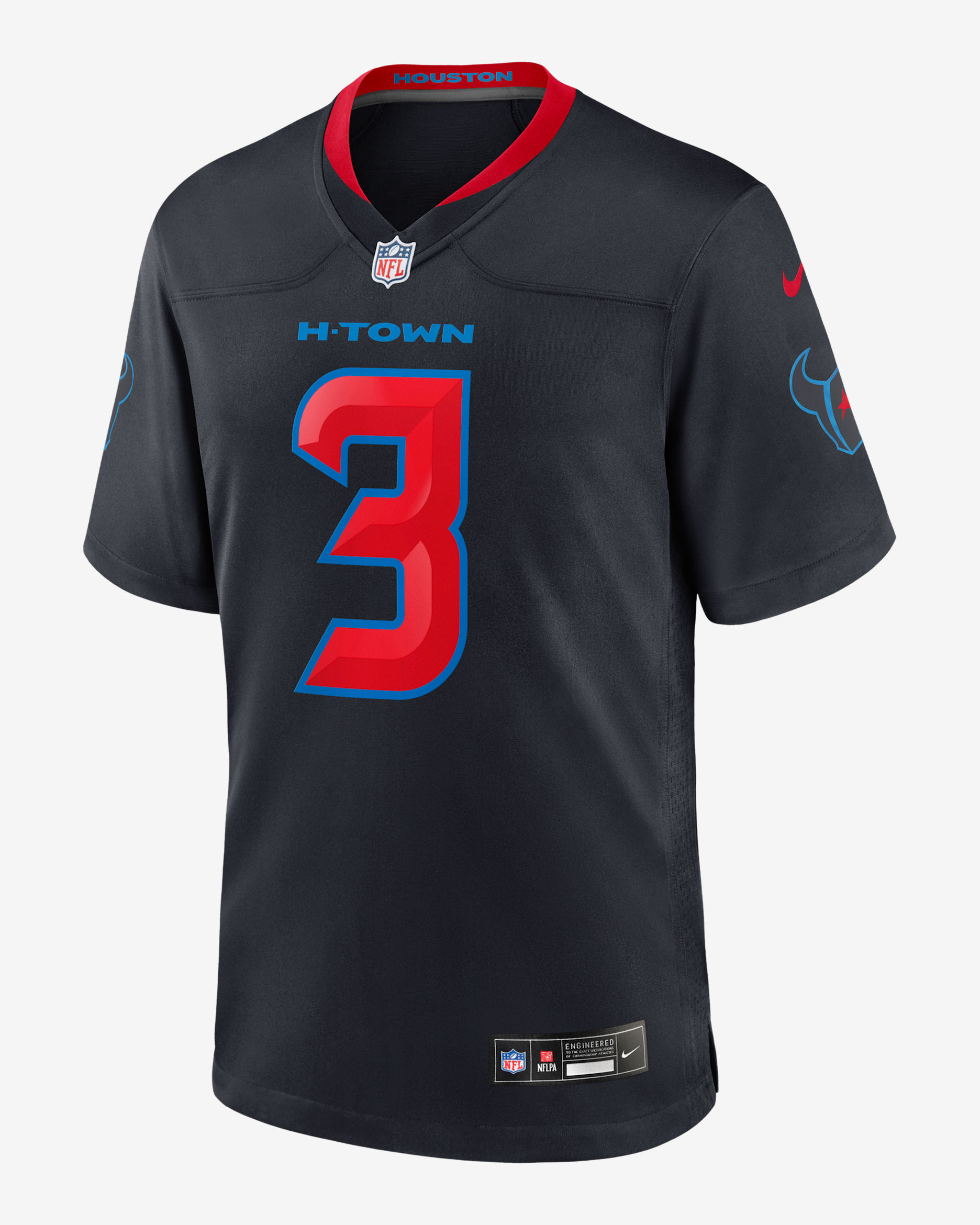 Jersey de fútbol americano Nike de la NFL Game para hombre Tank Dell Houston Texans - Azul marino