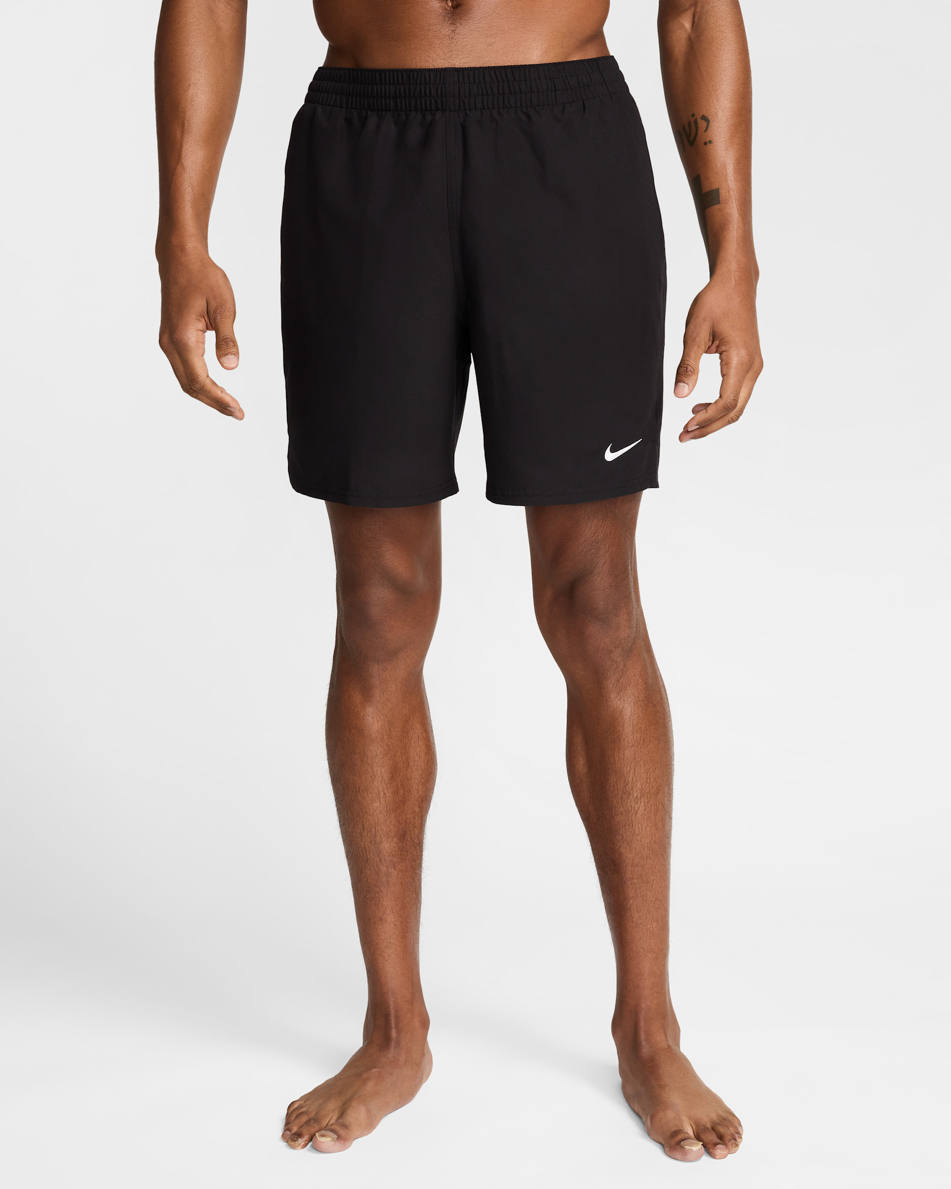 Nike Swim Breaker Shorts Volley de 18 cm con forro de ropa interior para hombre - Negro/Blanco