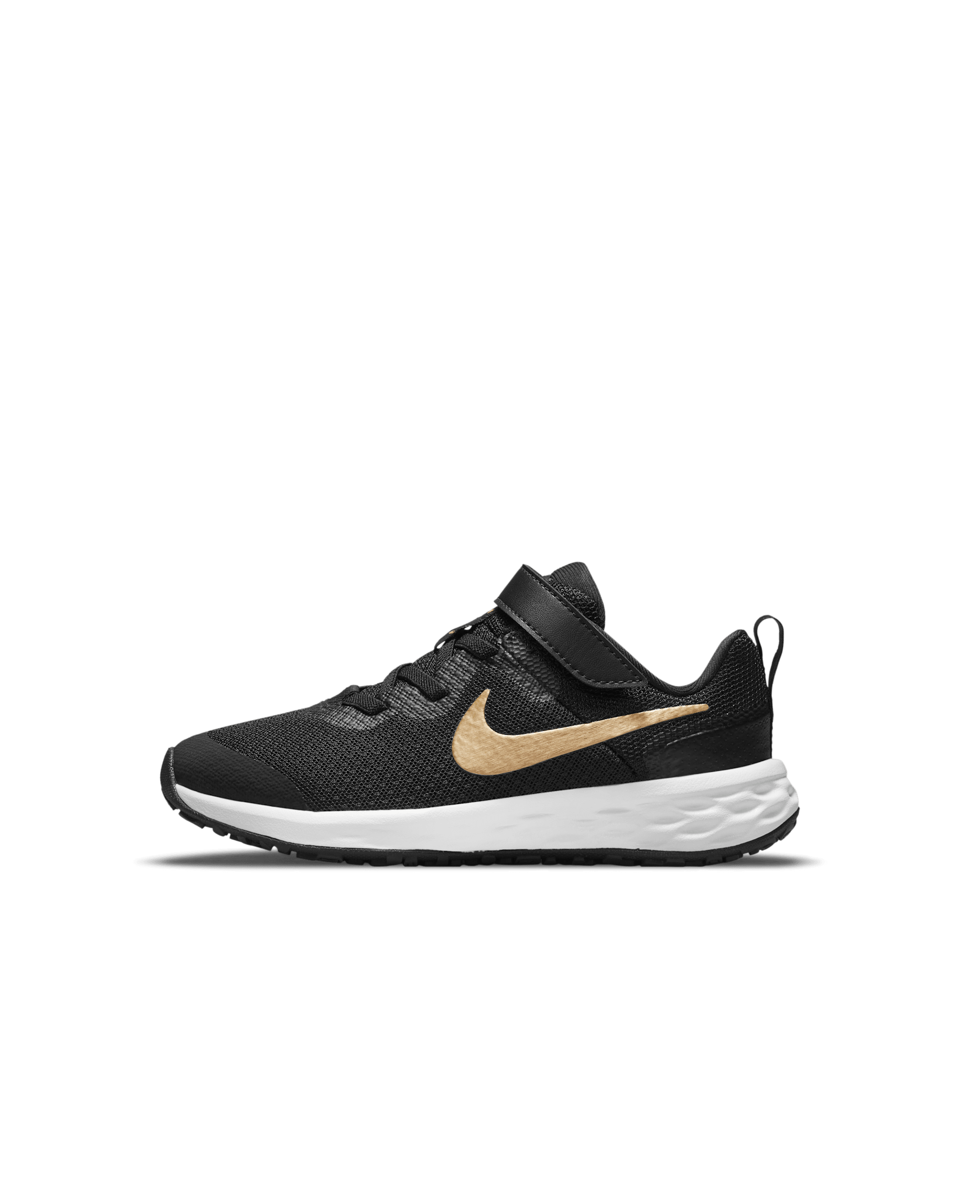 Nike Revolution 6 Little Kids' Shoes - Black/White/Metallic Gold