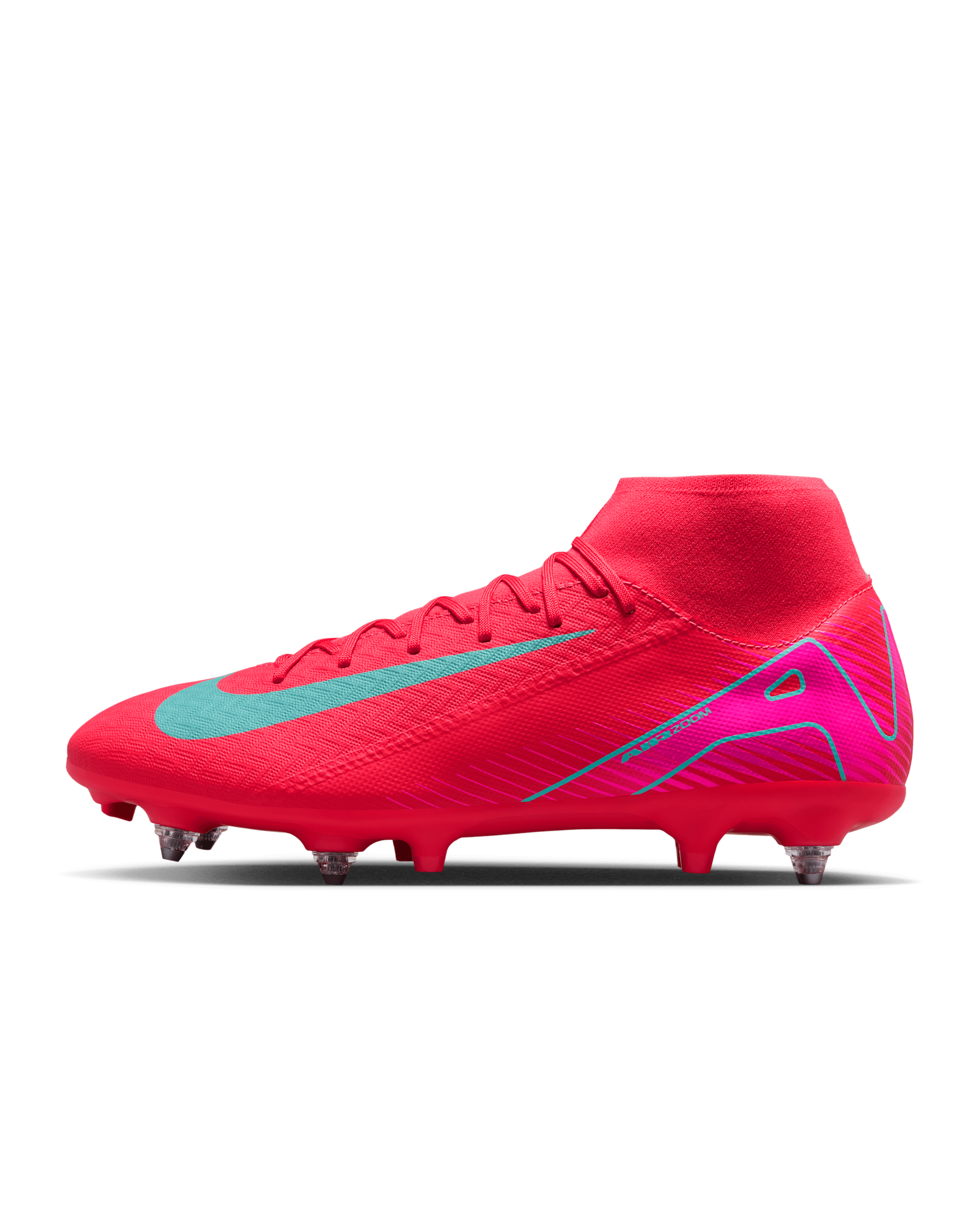 Nike Mercurial Superfly 10 Academy Soft-Ground High-Top Football Boot - Ember Glow/Aurora Green