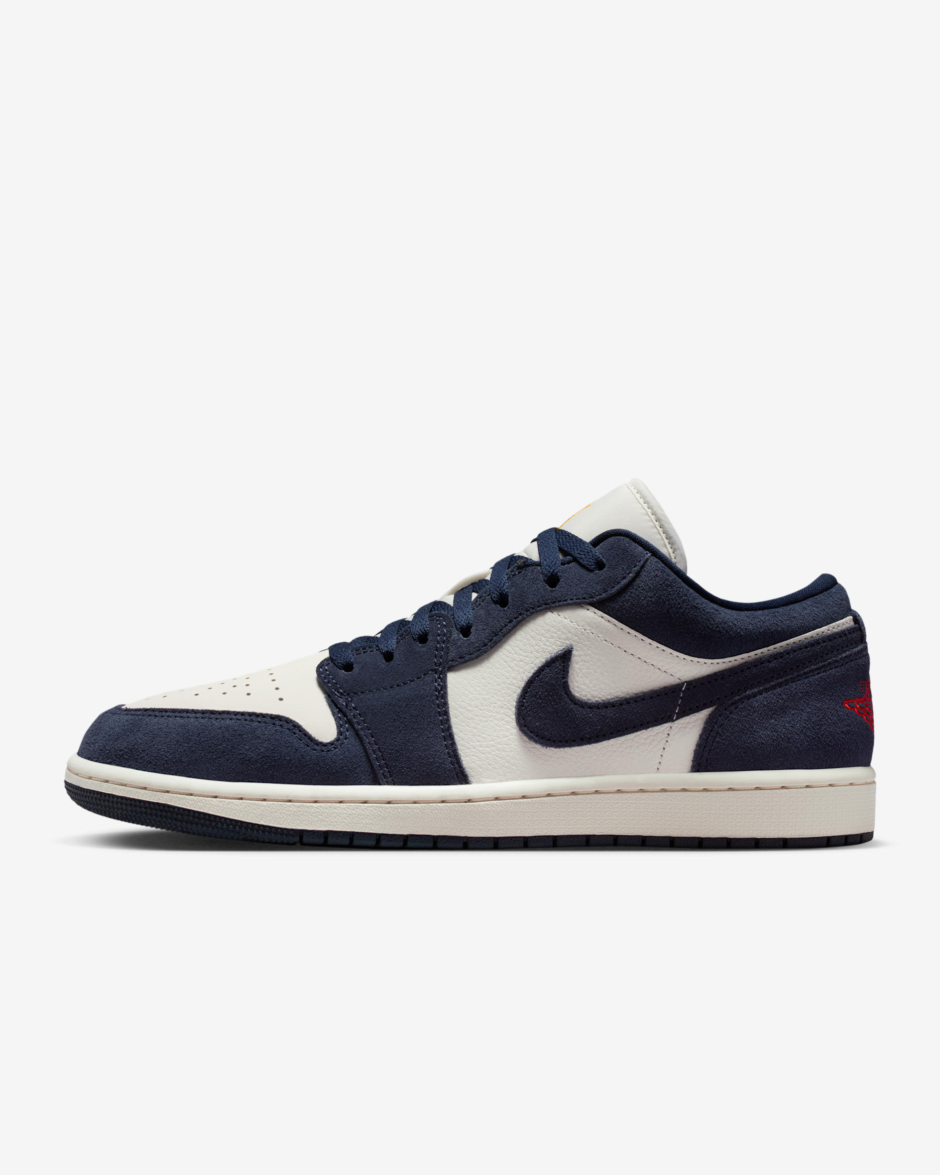 Air Jordan 1 Low SE Men's Shoes - Obsidian/University Gold/Chile Red/Obsidian