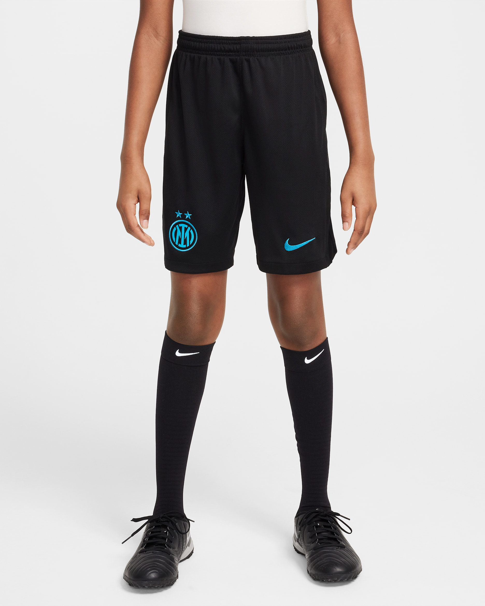 Short de foot Replica Nike Dri-FIT Inter Milan 2025/26 Stadium Domicile pour ado - Noir/Chlorine Blue