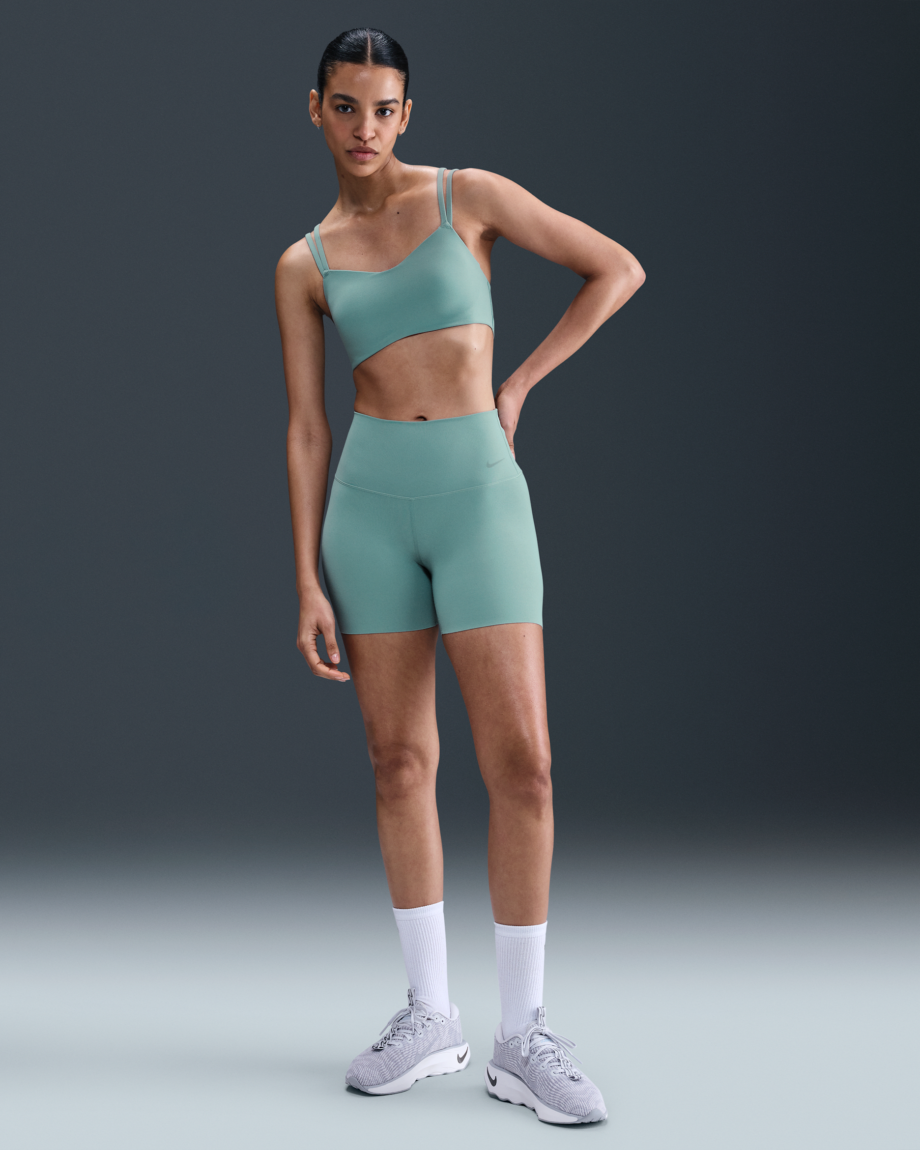 Nike Zenvy bikershorts met hoge taille voor dames (13 cm) - Cannon/Zwart