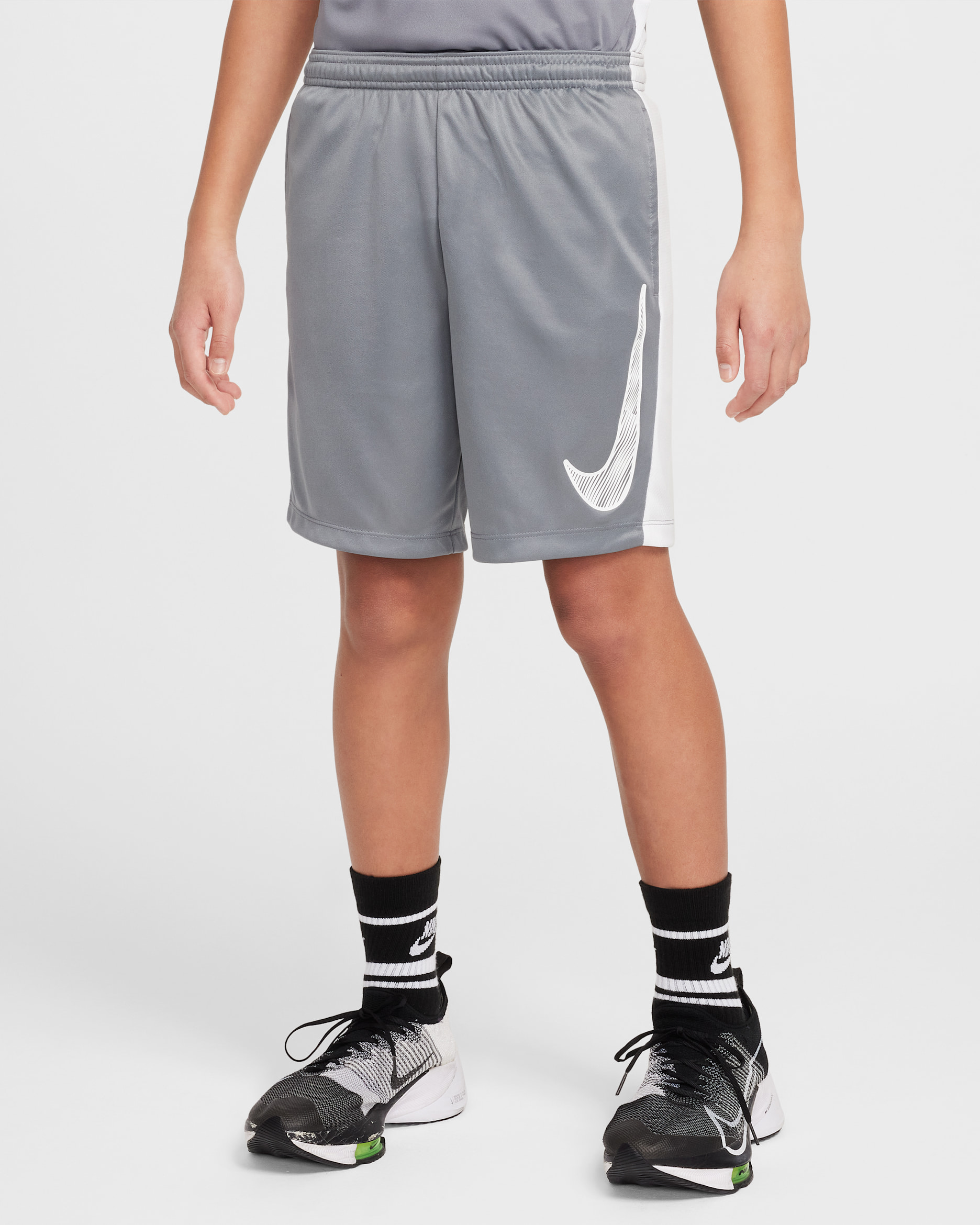 Nike Trophy23 Big Kids' Dri-FIT Shorts - Smoke Grey/White/White