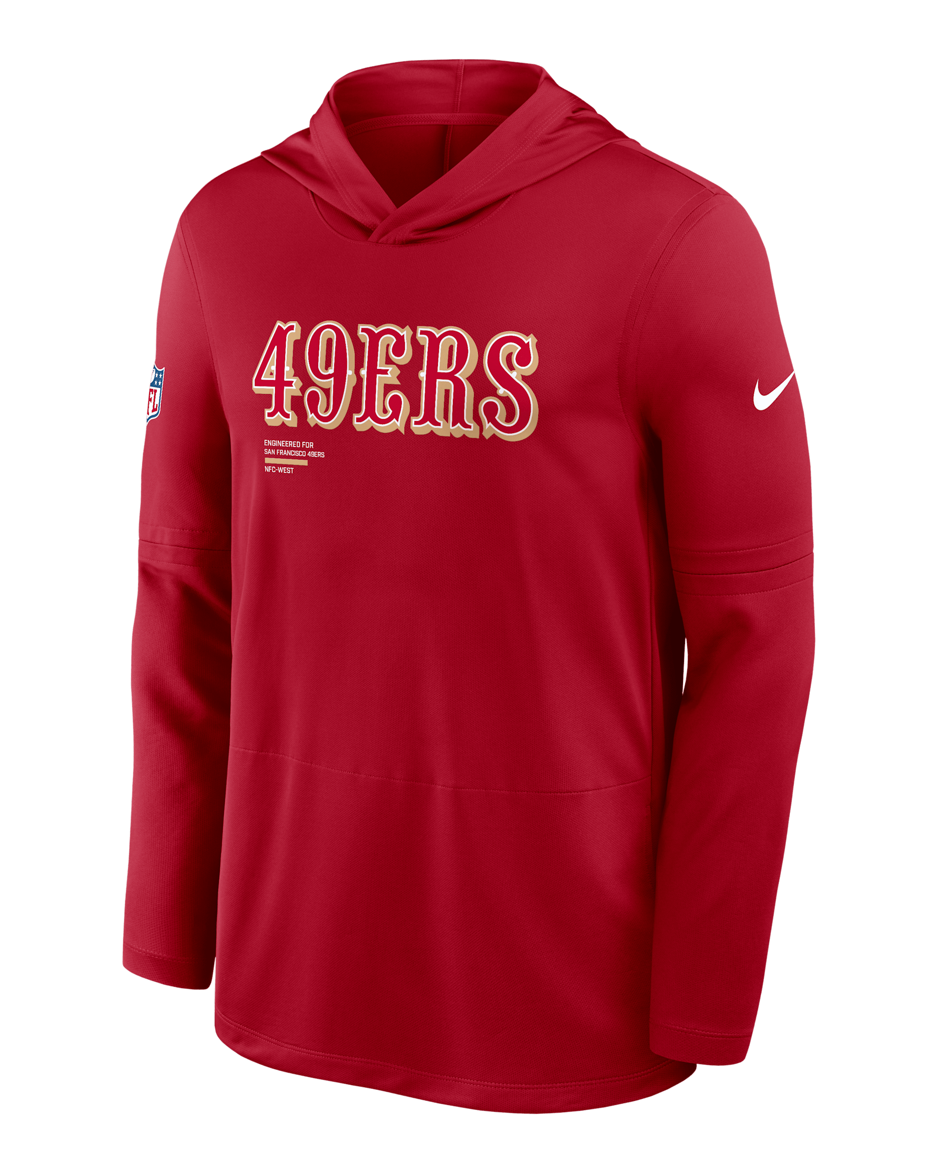 Playera de manga larga Nike Dri-FIT de la NFL con gorro para hombre San Francisco 49ers Pure Fury Sideline - Rojo