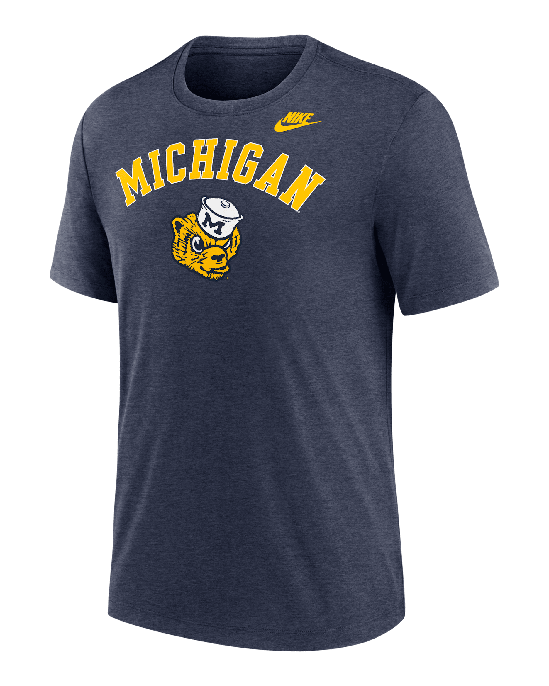 Michigan Legacy Arch Men's Nike College T-Shirt - Navy Heather