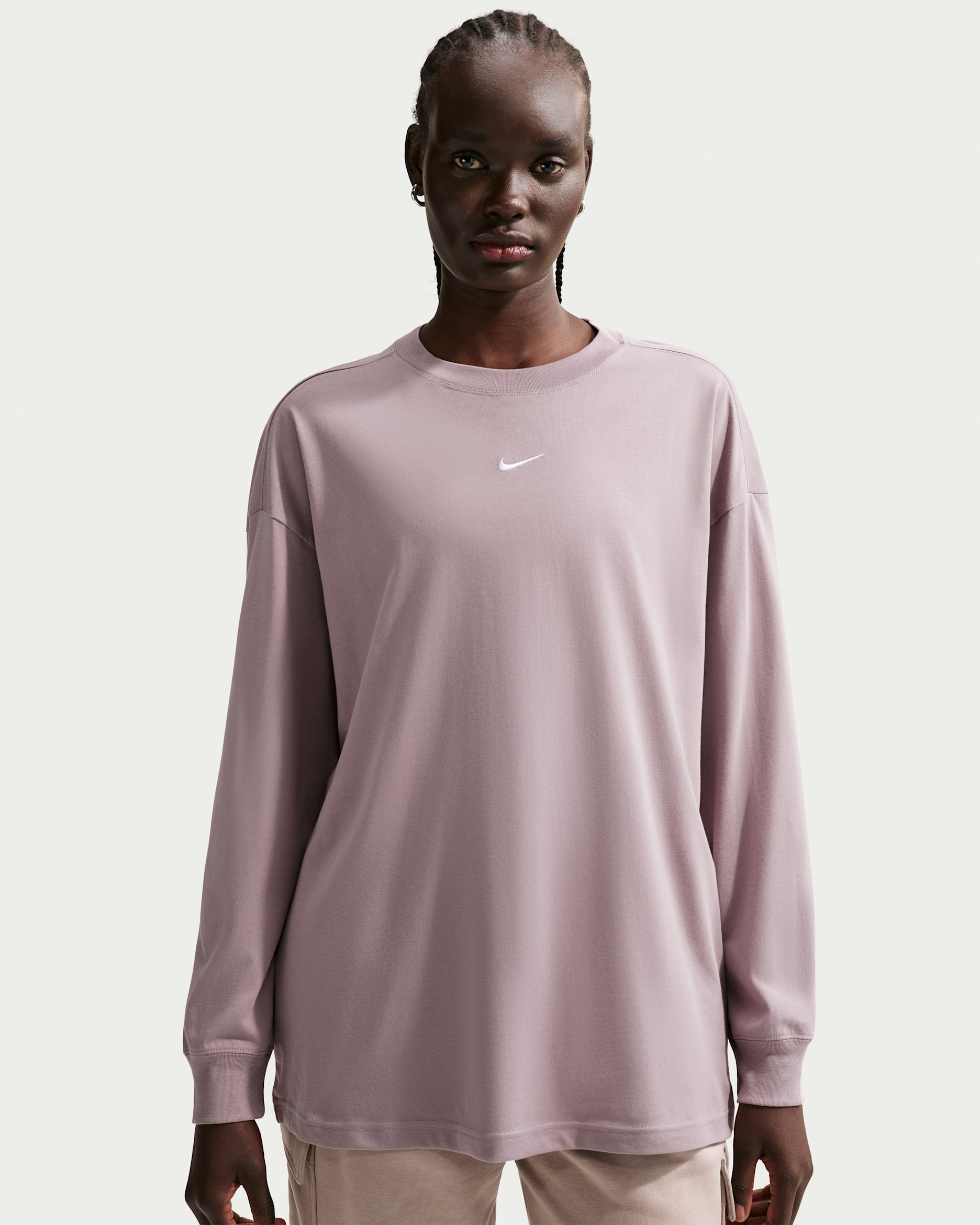 Nike Sportswear Women's Oversized Long-Sleeve T-Shirt - Light Violet Ore