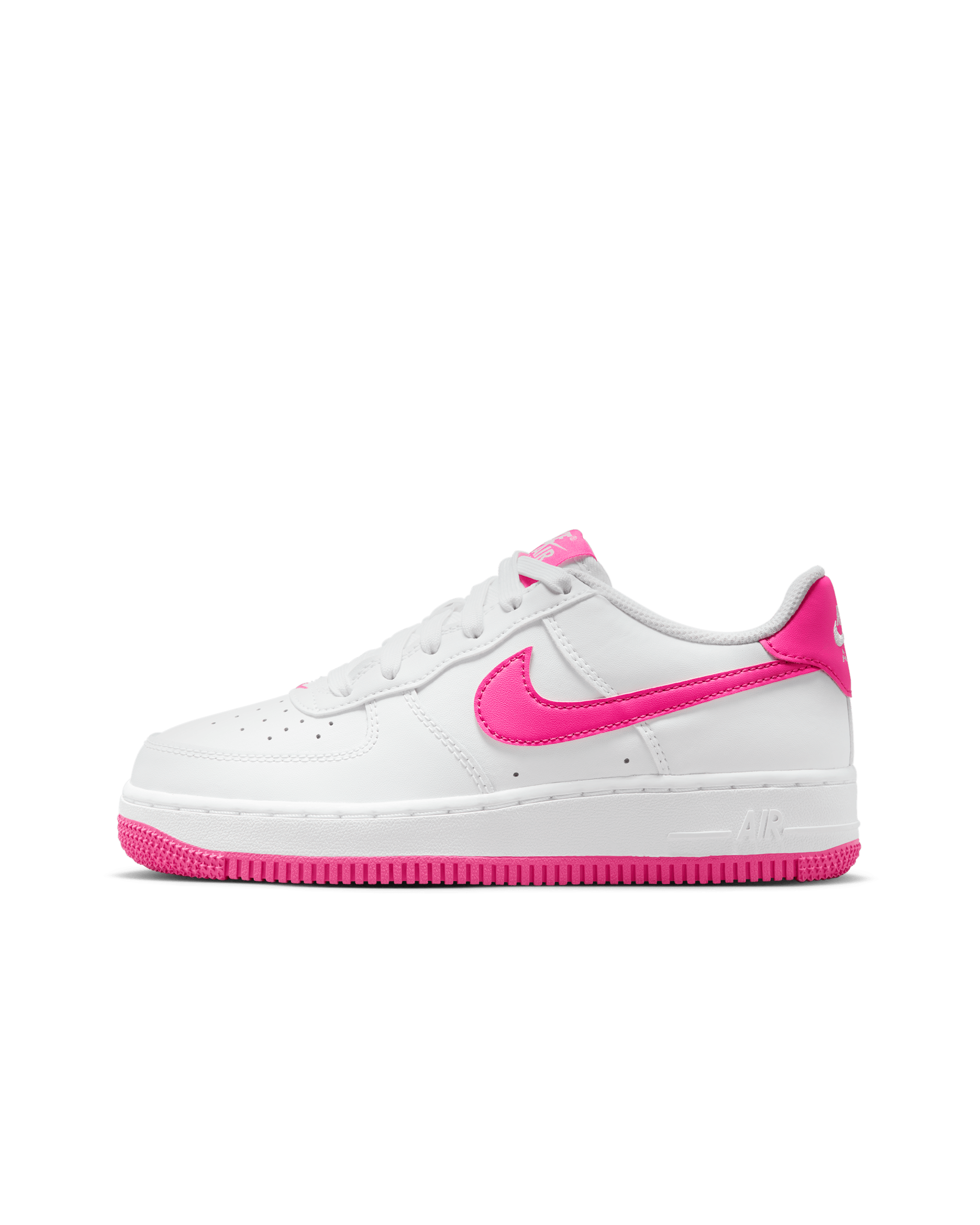 Nike Air Force 1 大童鞋款 - 白色/Laser Fuchsia