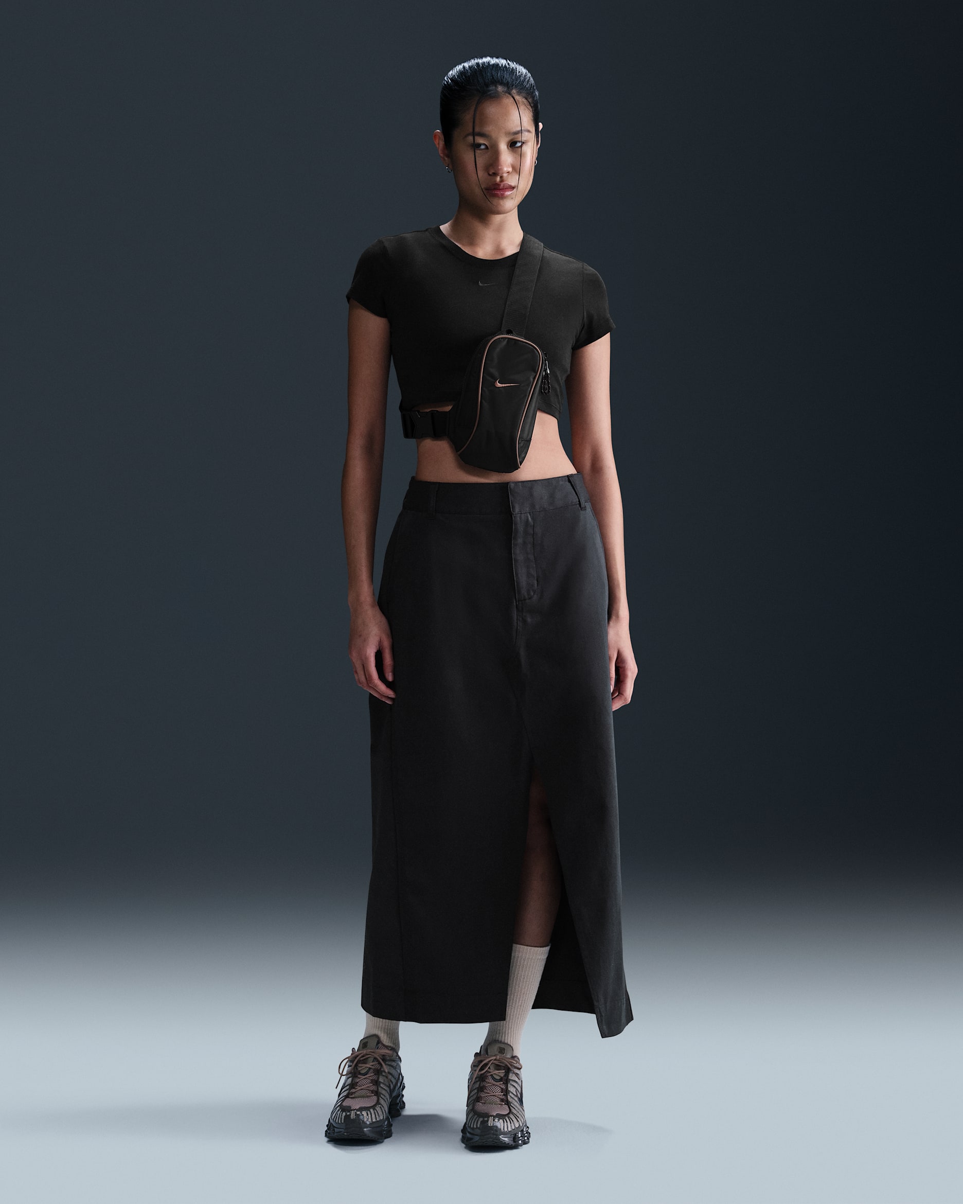 ESPRIT Gonna Midi In Mesh Con Stampa Astratta E Plissé - Vestibilità Comoda Con Elastico In Vita