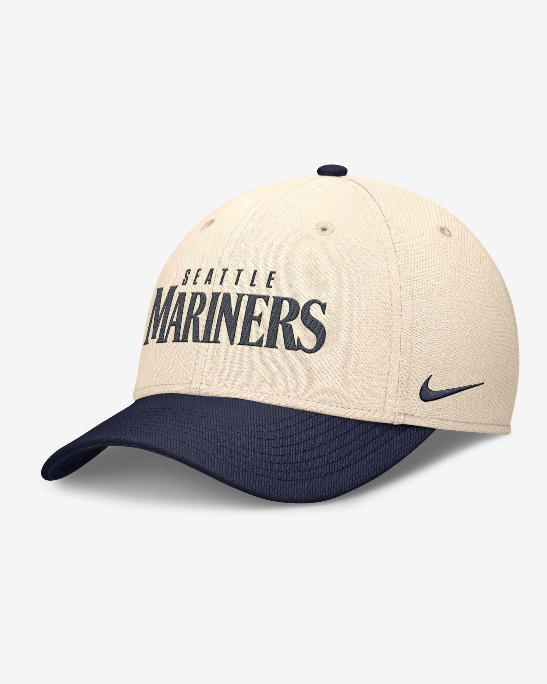 Seattle Mariners Statement Rise Swoosh Men's Nike Dri-FIT MLB Hat - Natural