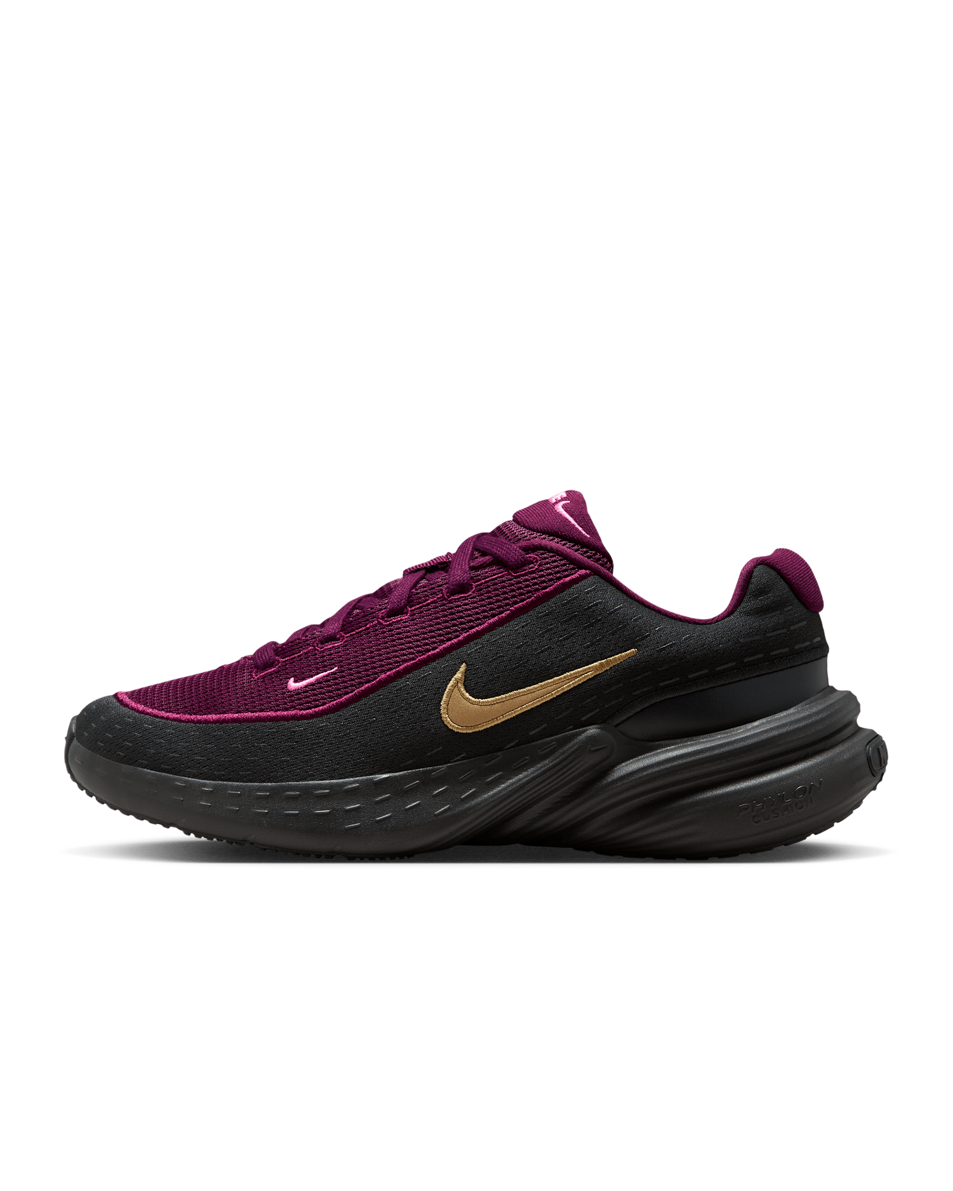 Tenis para mujer Nike Uplift SC - Burdeos/Sombrío apagado/Hechizo rosa/Oro metalizado