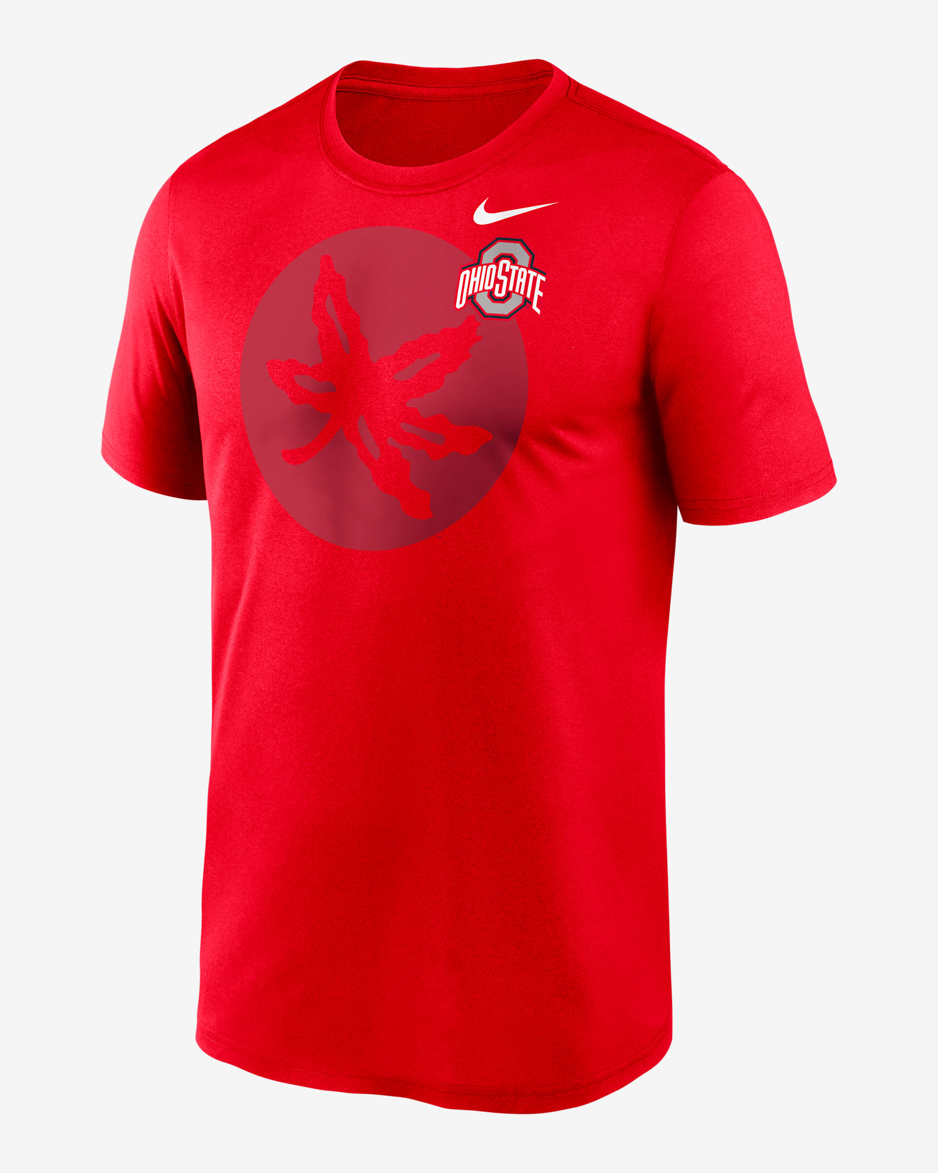 Ohio State Campus Legend Shadow Logo Men's Nike Dri-FIT College T-Shirt - Red
