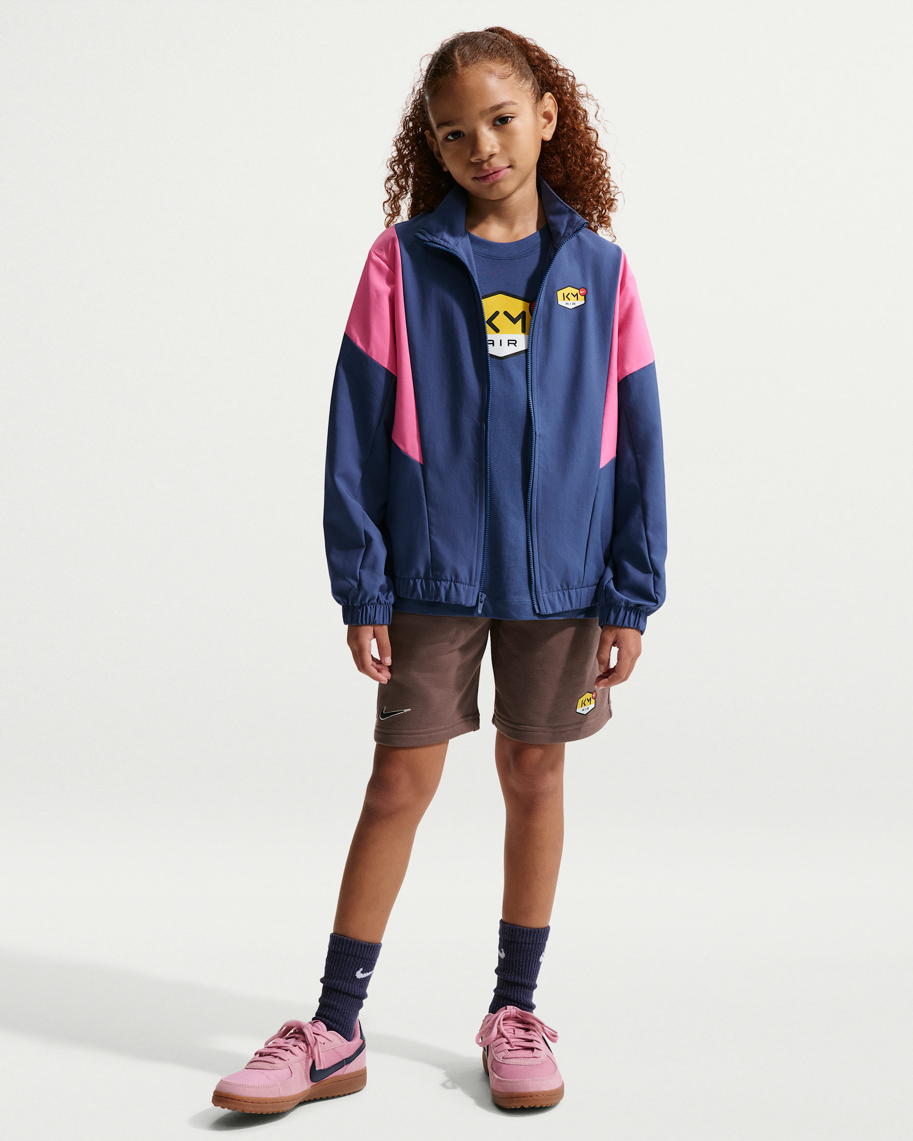 Short de foot Kylian Mbappé Club Fleece pour ado - Plum Eclipse/Noir