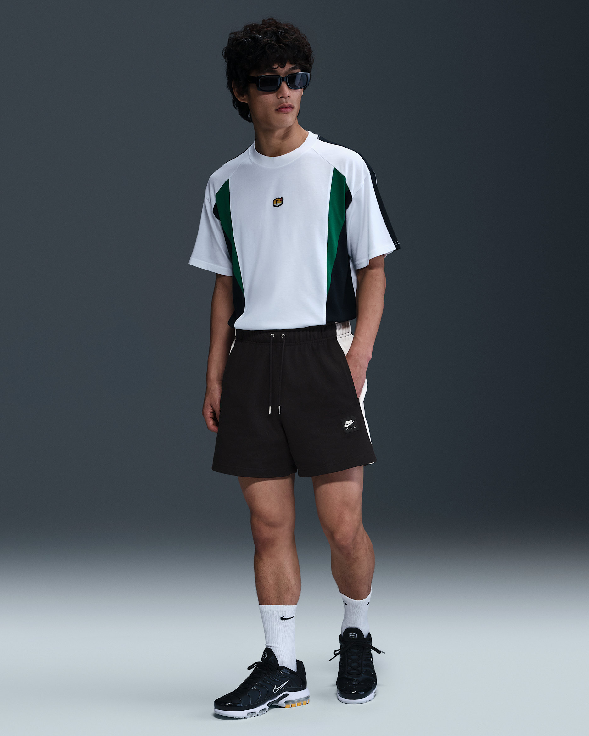 ナイキ エア メンズ フリース ショートパンツ - ブラック/ホワイト/ホワイト