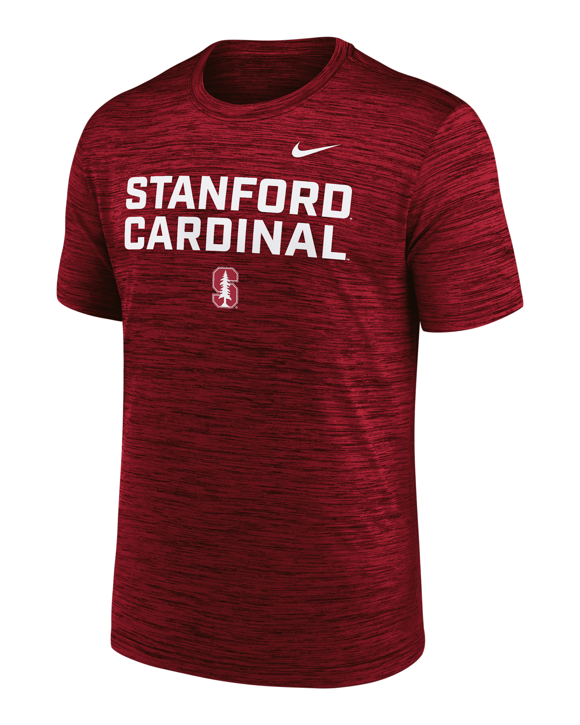Playera universitaria Nike Dri-FIT para hombre Stanford Campus Center Stack Velocity - Carmesí