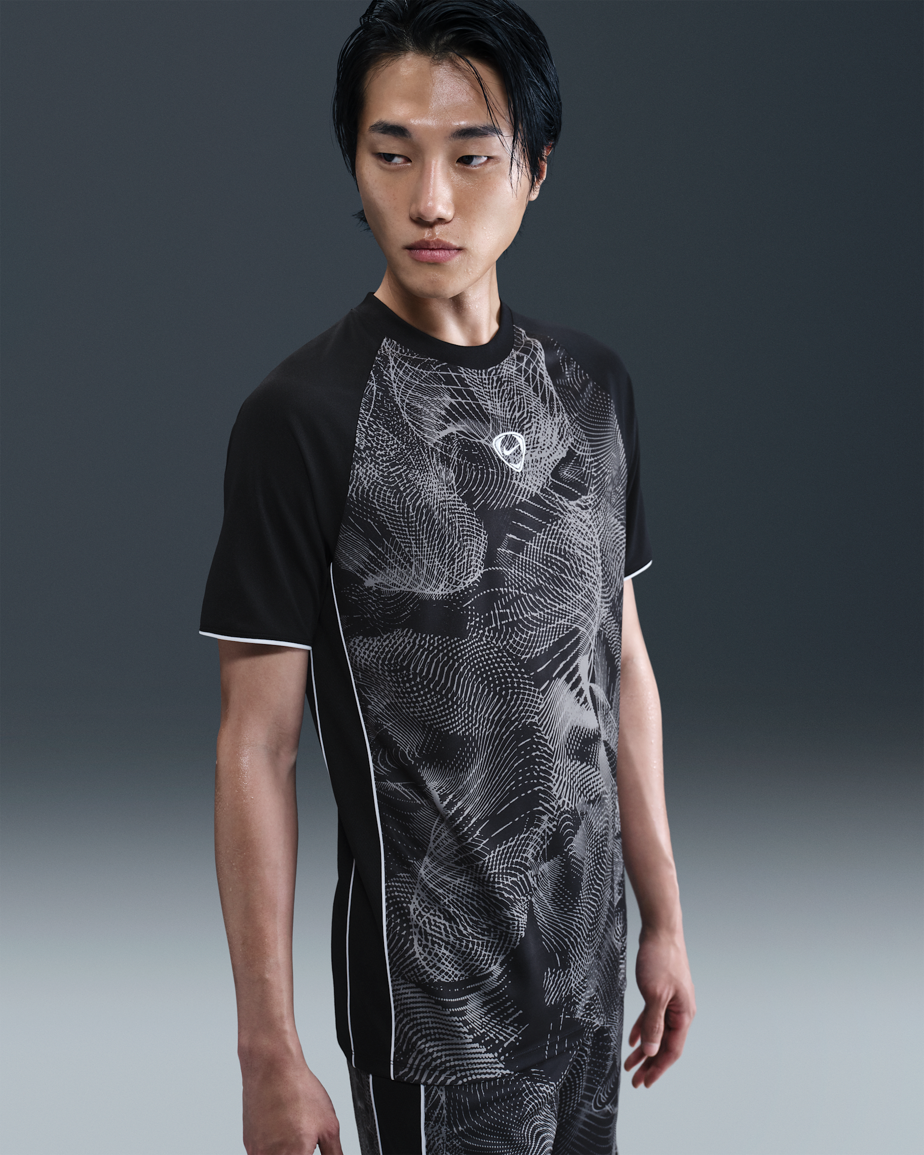 Kortärmad fotbollströja Nike Academy+ Dri-FIT för män - Anthracite/Svart/Vit/Vit