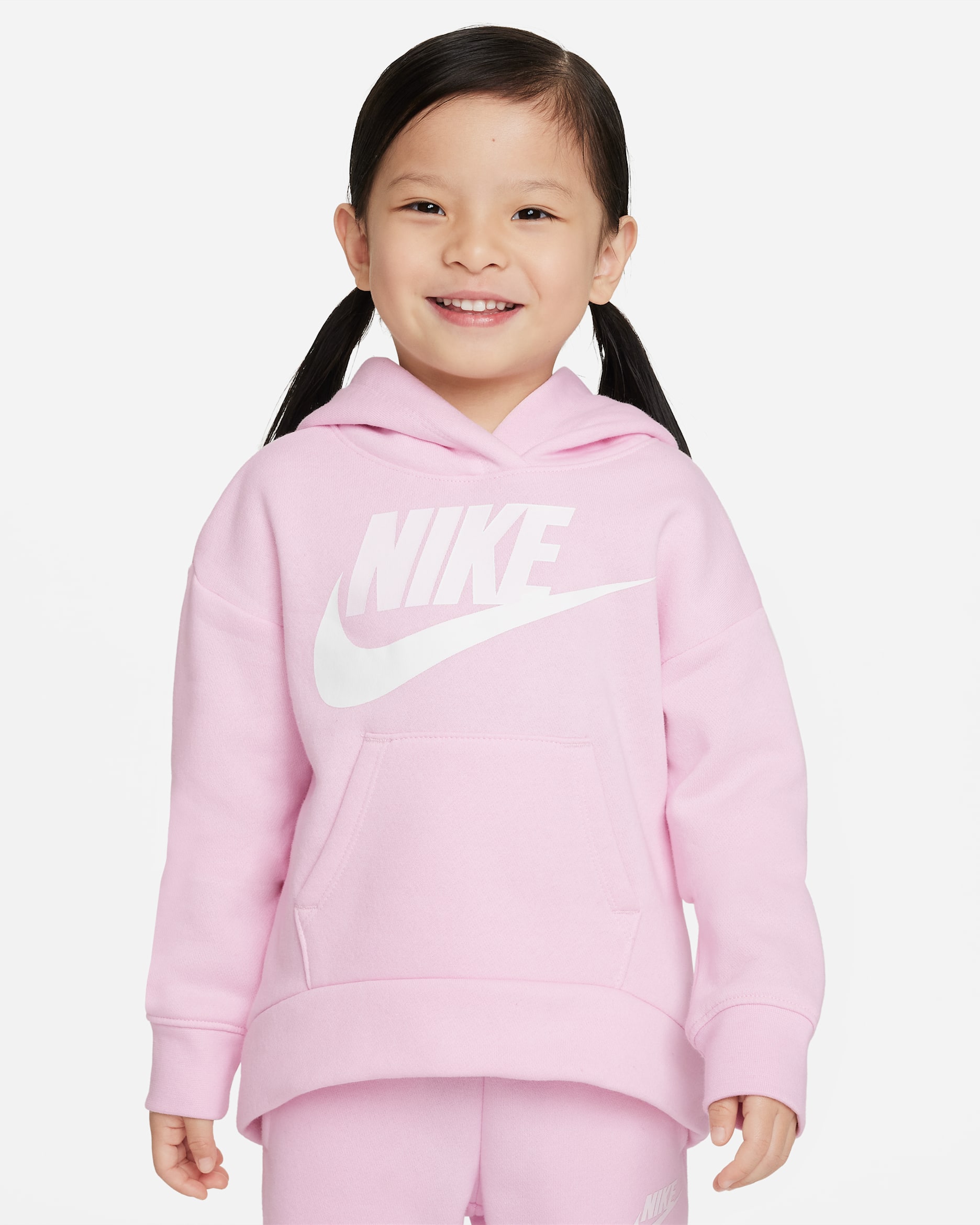 Bluza z kapturem dla małych dzieci Nike Sportswear Club Fleece - Pink Foam