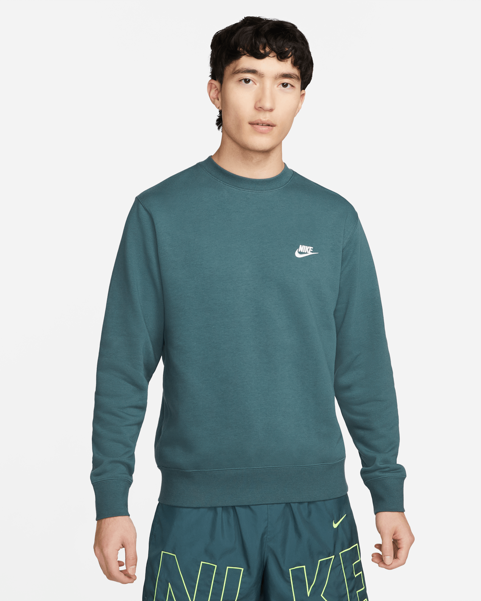 Nike Sportswear Men's Crew-Neck Sweatshirt - Faded Spruce/White