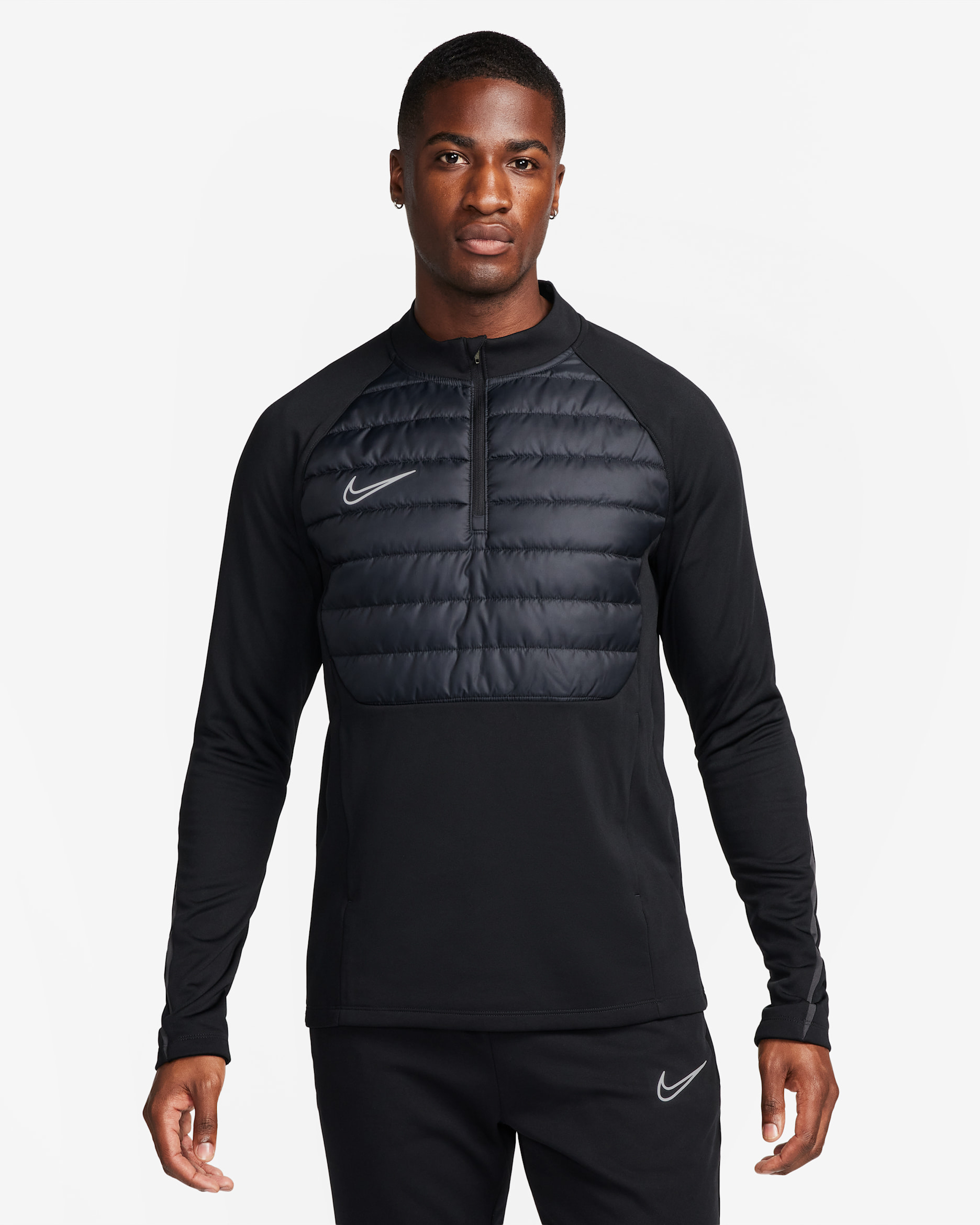 Nike Academy Winter Warrior Men's Therma-FIT 1/2-Zip Football Top - Black/Anthracite