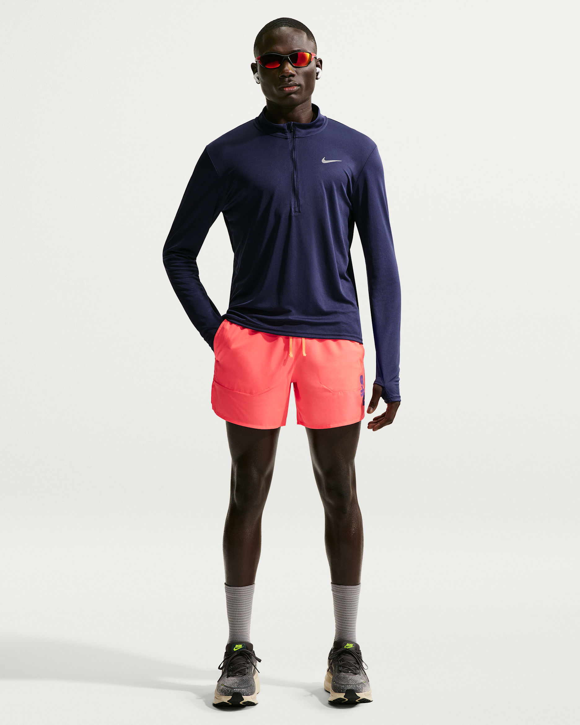 Nike Stride Men's Dri-FIT 5" Brief-Lined Running Shorts - Hot Lava/Orange Pulse