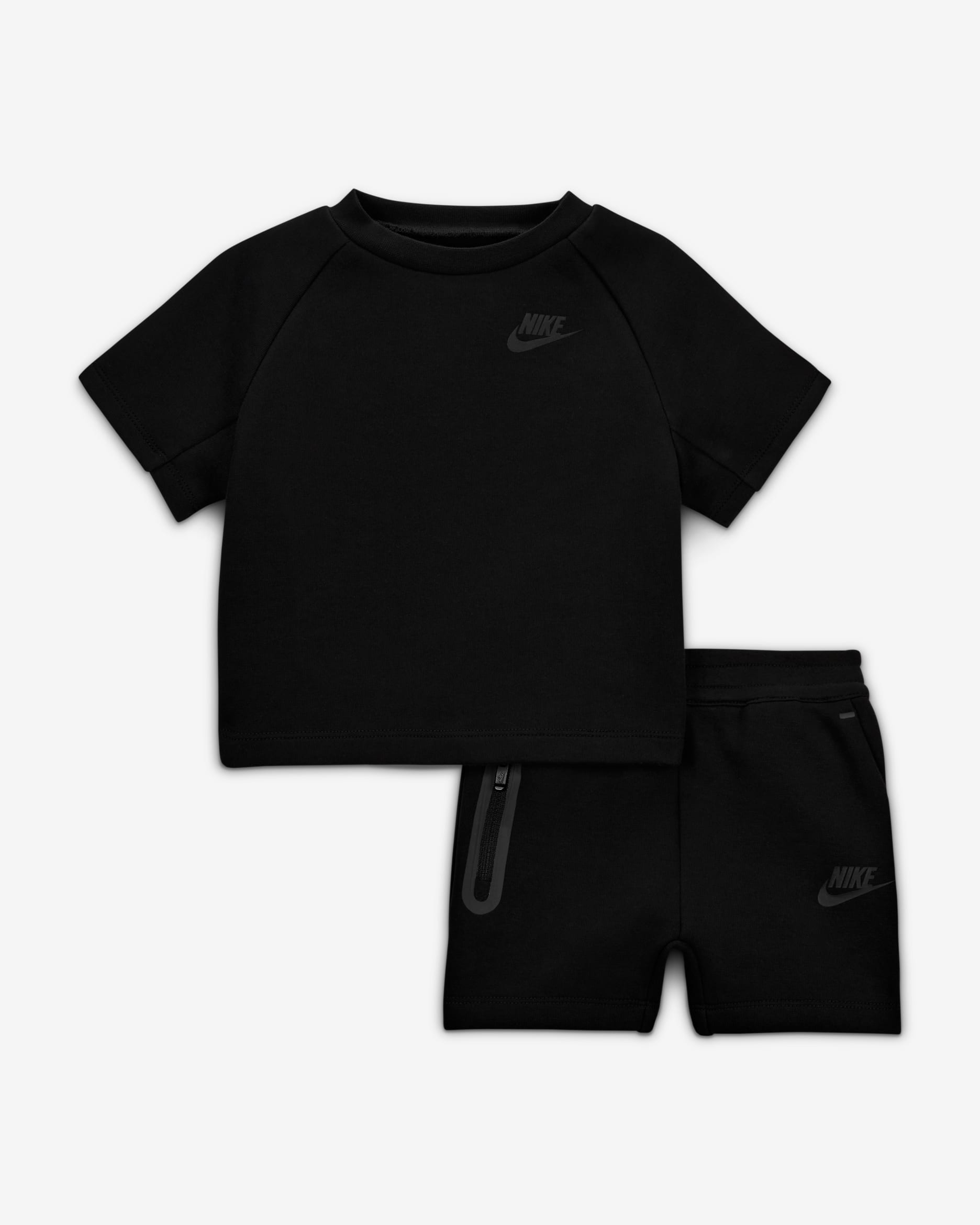 Nike Baby Tech Fleece T-Shirt and Shorts Set - Black
