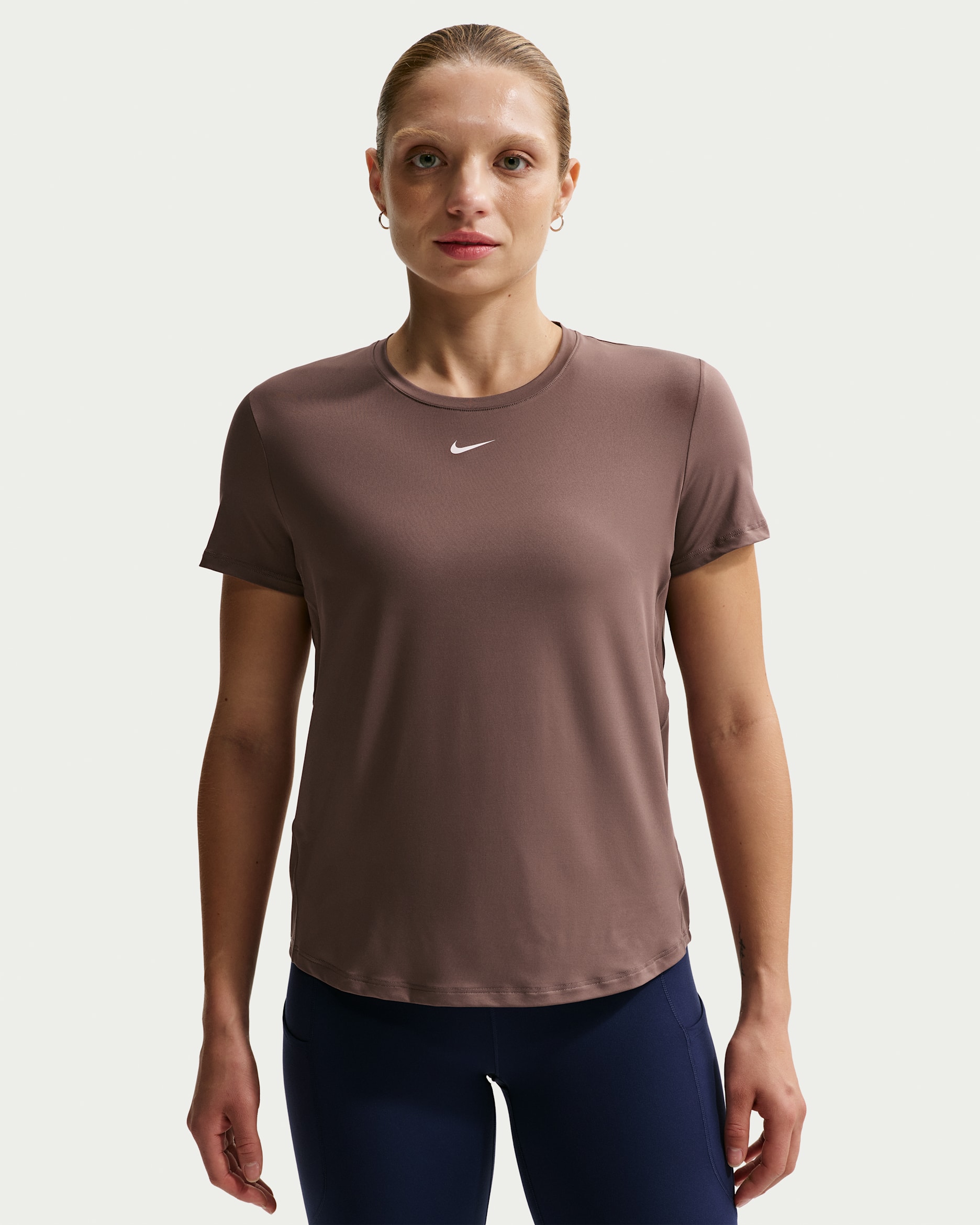 Nike One Classic Women's Dri-FIT Short-Sleeve Top - Tattoo/White