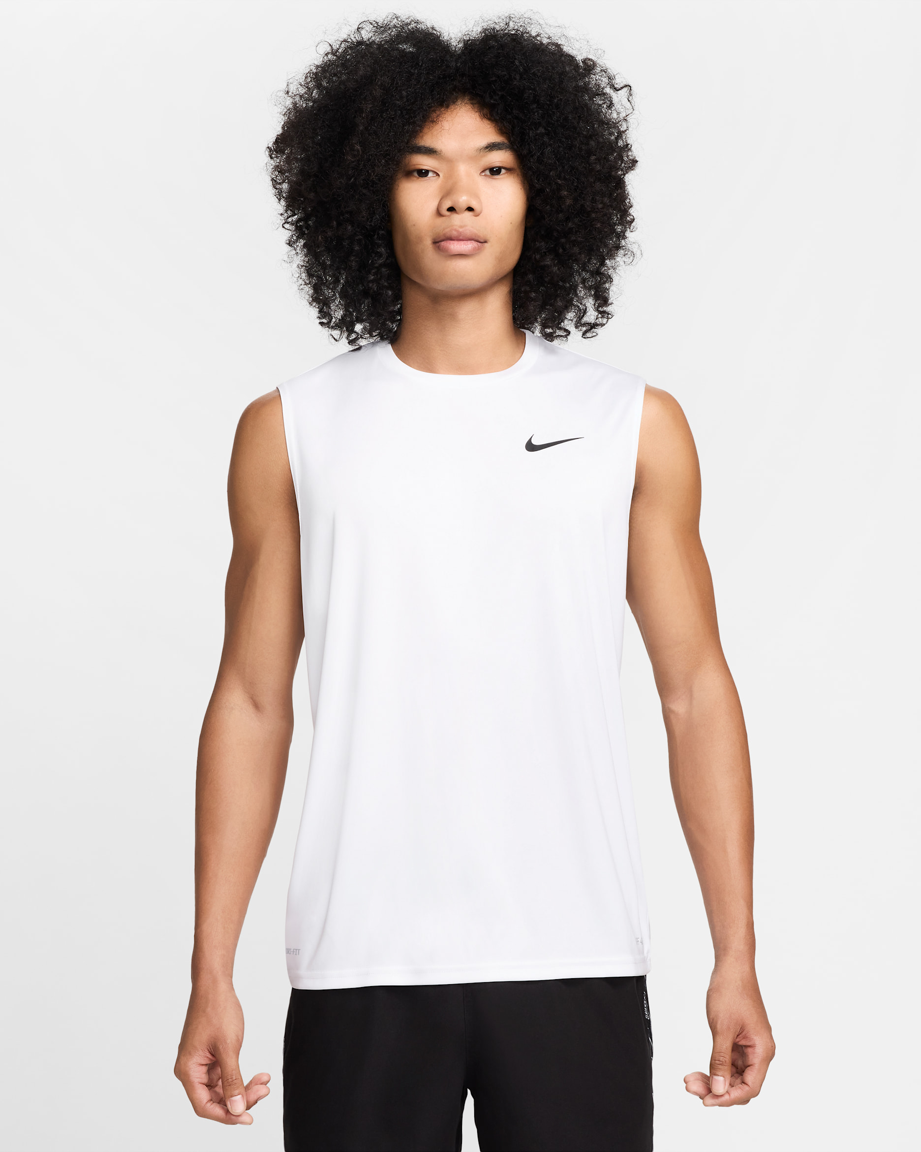 Camiseta Hydroguard de natación sin mangas para hombre Nike Essential - Blanco/Negro