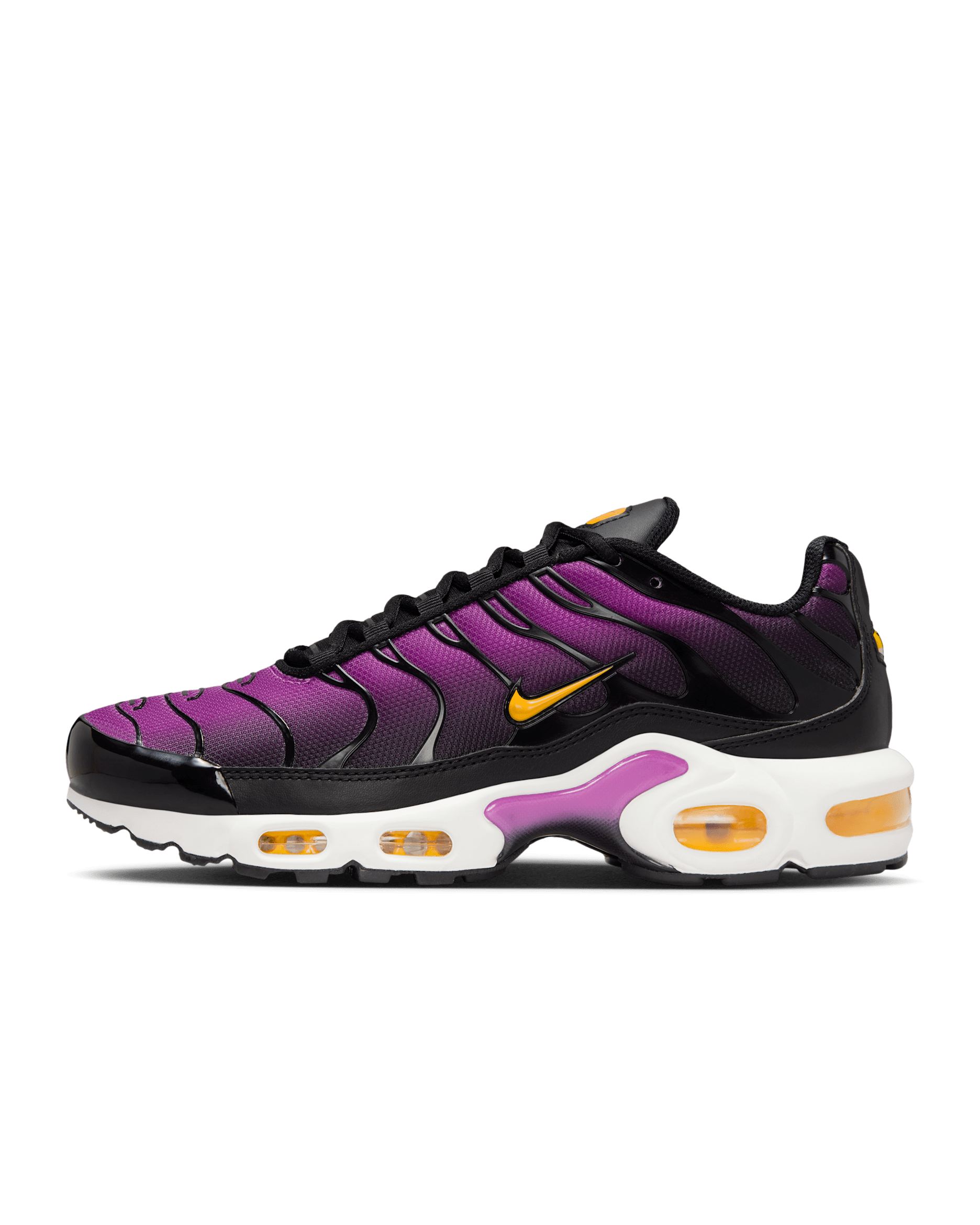 Tenis para mujer Nike Air Max Plus - Negro/Naranja láser/Blanco/Hipervioleta