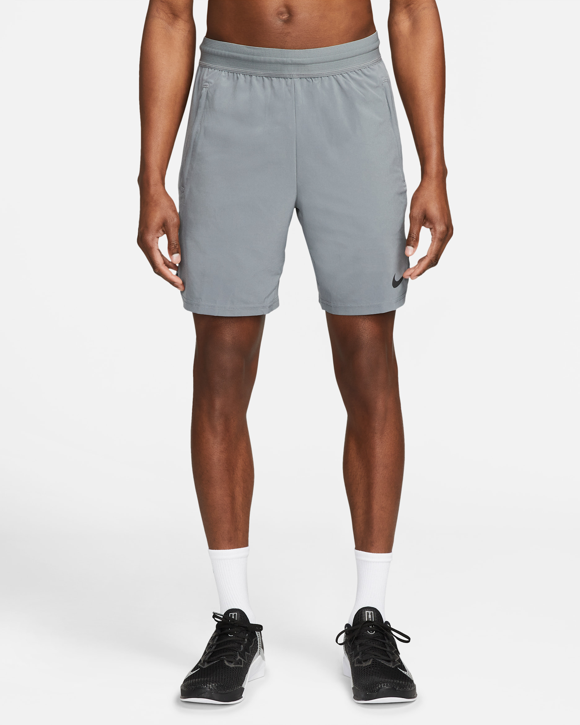 Shorts de entrenamiento de 20 cm para hombre Nike Pro Dri-FIT Flex Vent Max - Gris humo/Negro