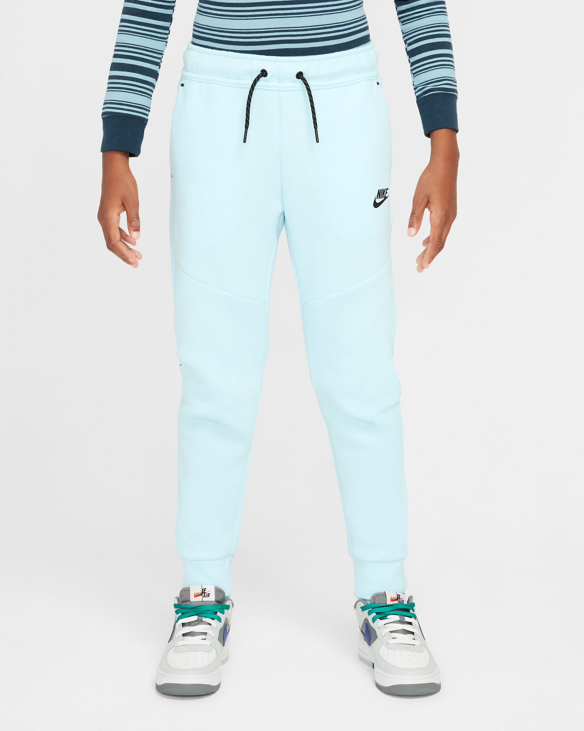 Joggingbyxor Nike Sportswear Tech Fleece för ungdom - Glacier Blue/Svart/Svart