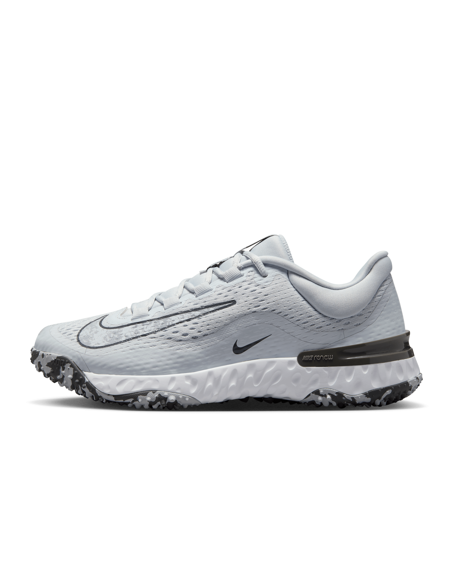 Nike Alpha Huarache Elite 4 Turf Women's Softball Shoes - Pure Platinum/Iron Grey/White/Wolf Grey
